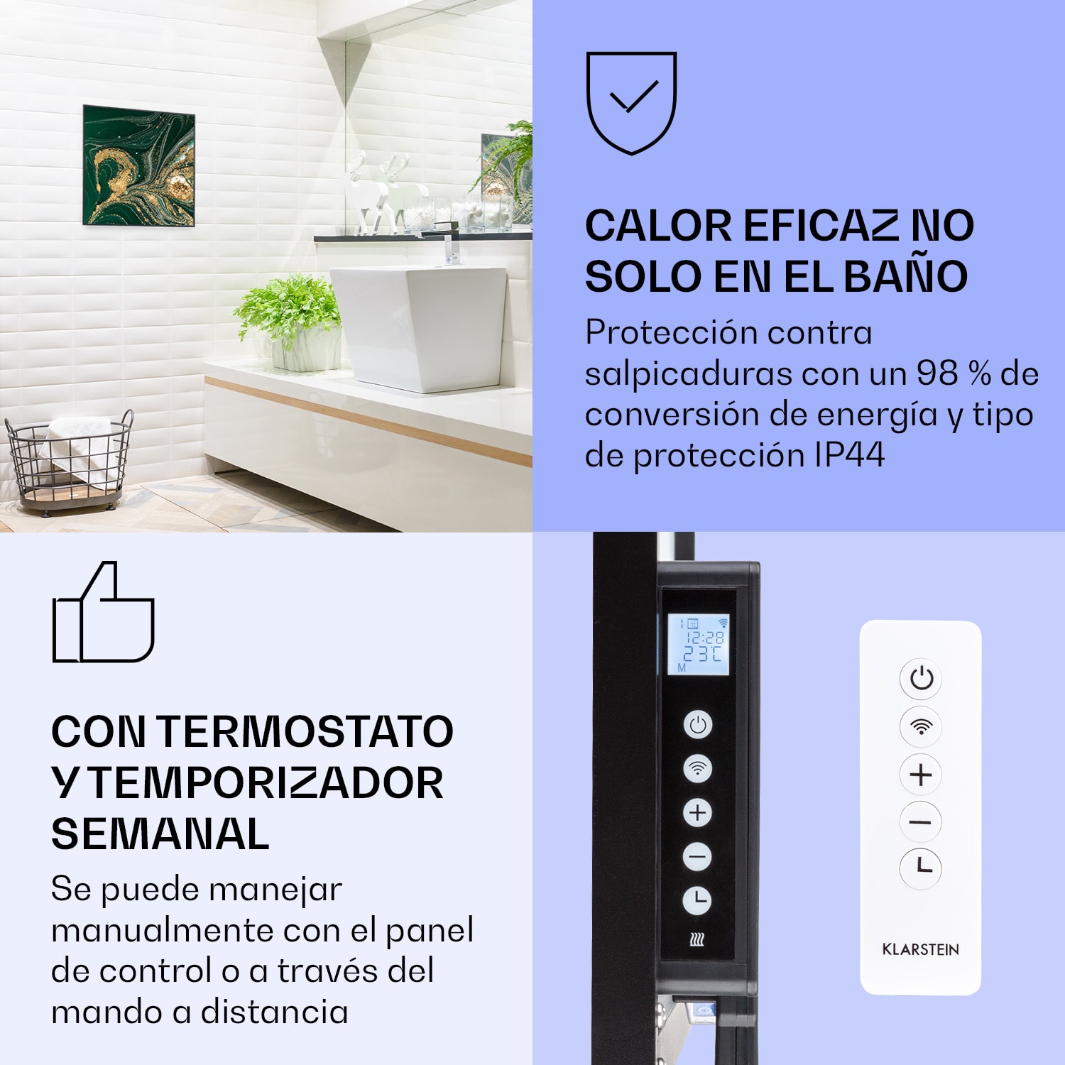 Wonderwall Air Art Calefactor infrarrojo inteligente de remolino 60 x 60 cm 350 W 60 x 60 cm | Torbellino, marco negro