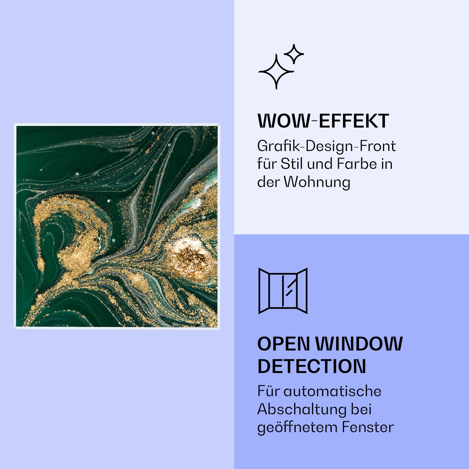 Wonderwall Air Art Smart Riscaldatore a infrarossi Vortice 60x60cm 350W 60 x 60 cm | Turbinii, cornice bianca