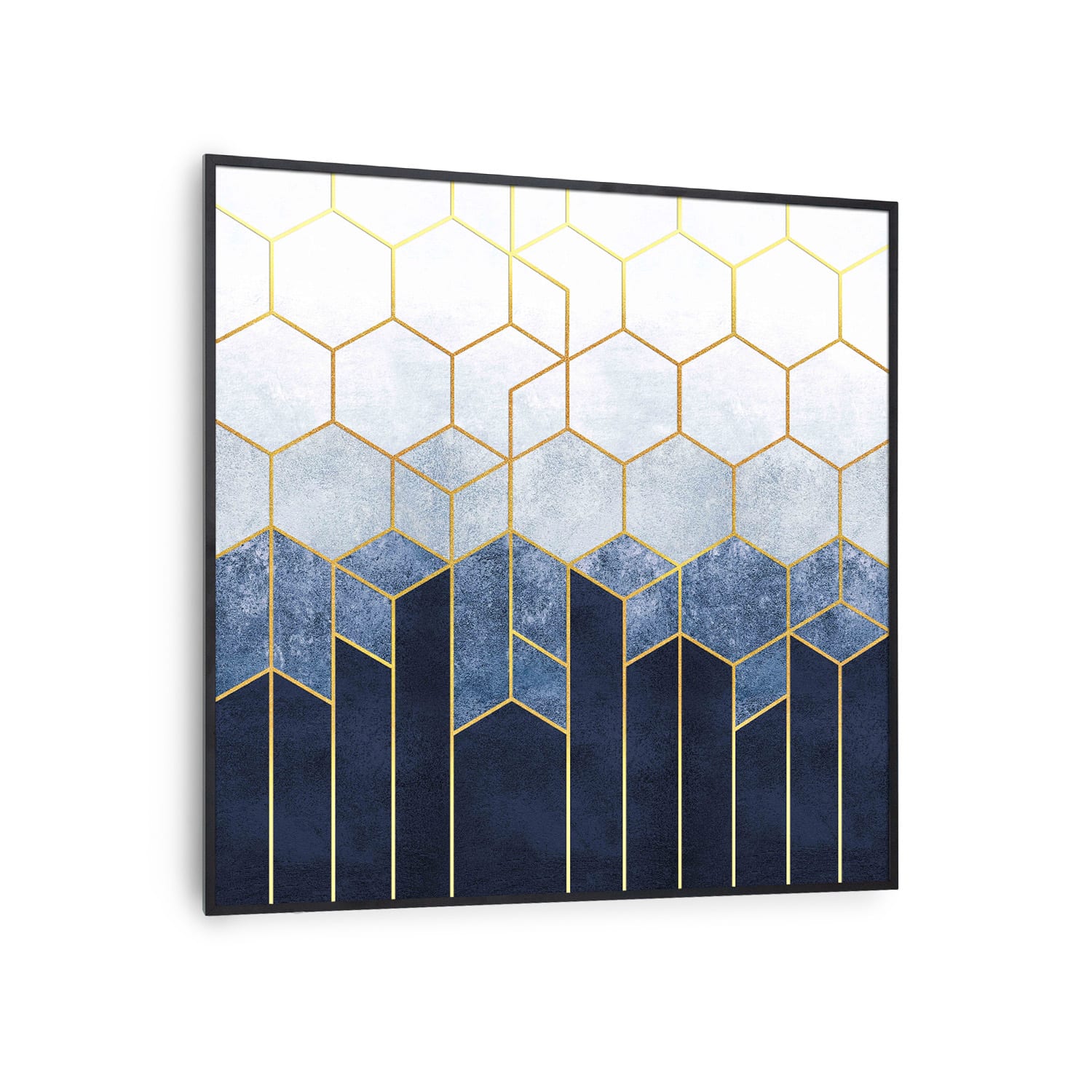 Wonderwall Air Art Smart, panel grzewczy na podczerwień, niebieska linia, 60 x 60 cm, 350 W 60 x 60 cm | Niebieska linia, czarna ramka