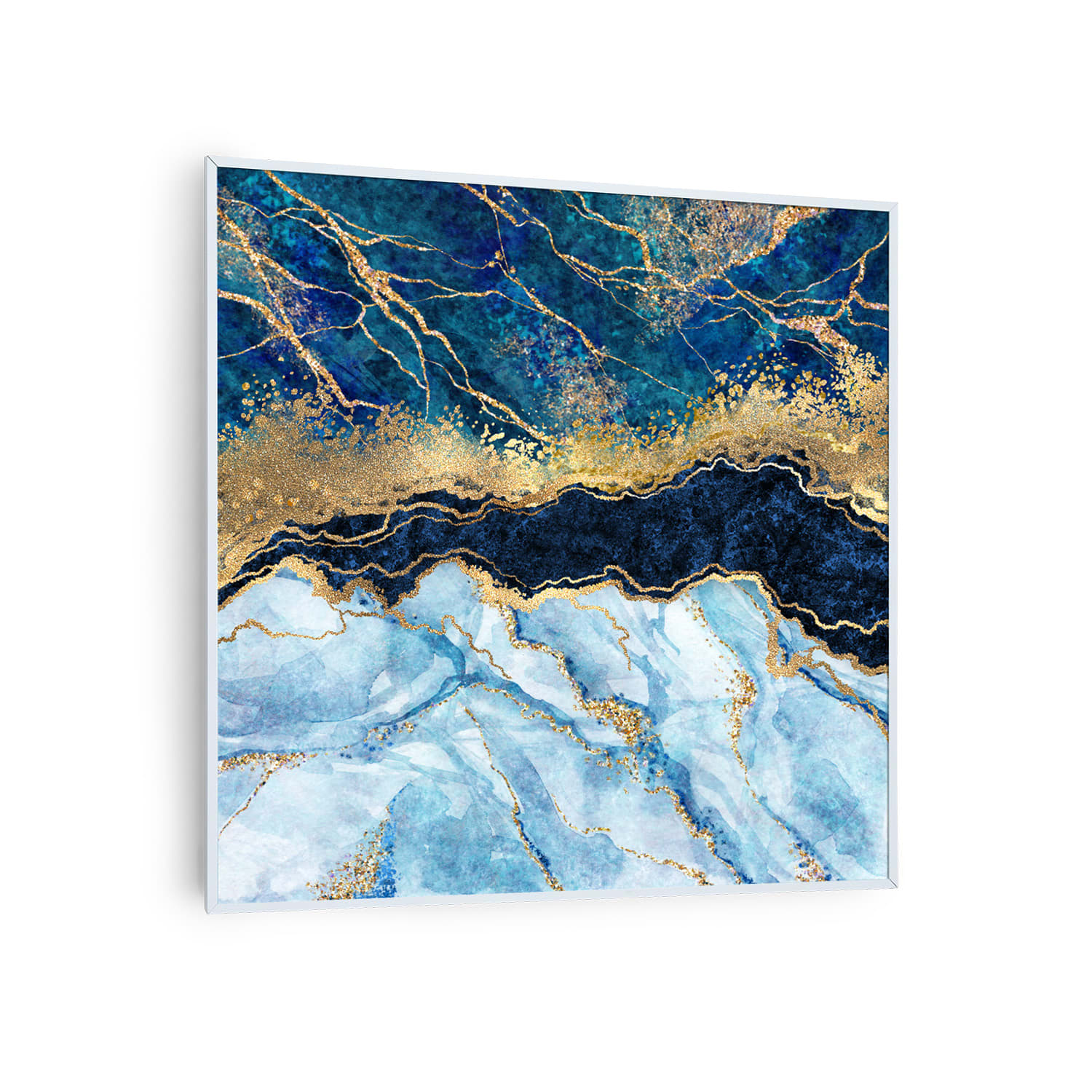 Wonderwall Air Art Smart, infrardeč grelnik, moder marmor, 60 x 60 cm, 350 W 60 x 60 cm | Modri ​​marmor, bel okvir