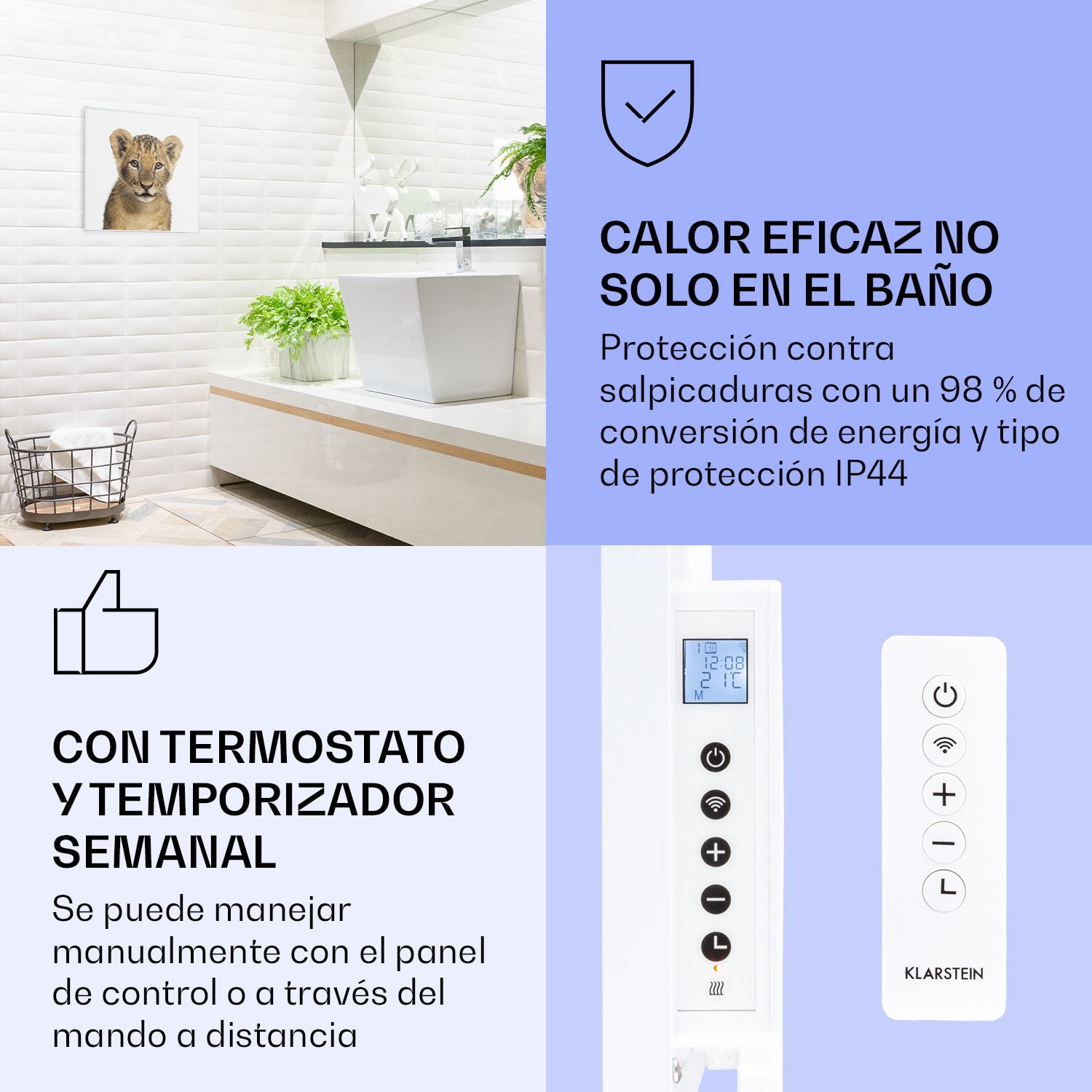 Wonderwall Air Art Calefactor infrarrojo inteligente de león 60 x 60 cm 350 W 