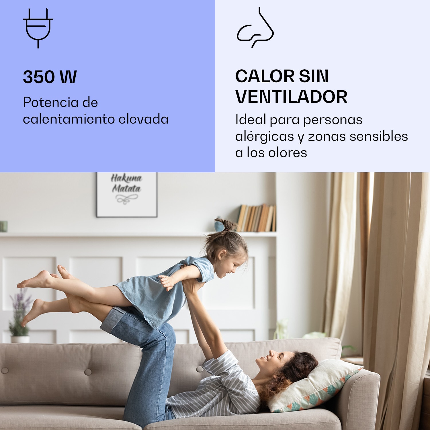 Wonderwall Air Art Calefactor infrarrojo inteligente de título 60 x 60 cm 350 W 60 x 60 cm | 350 W | Lema