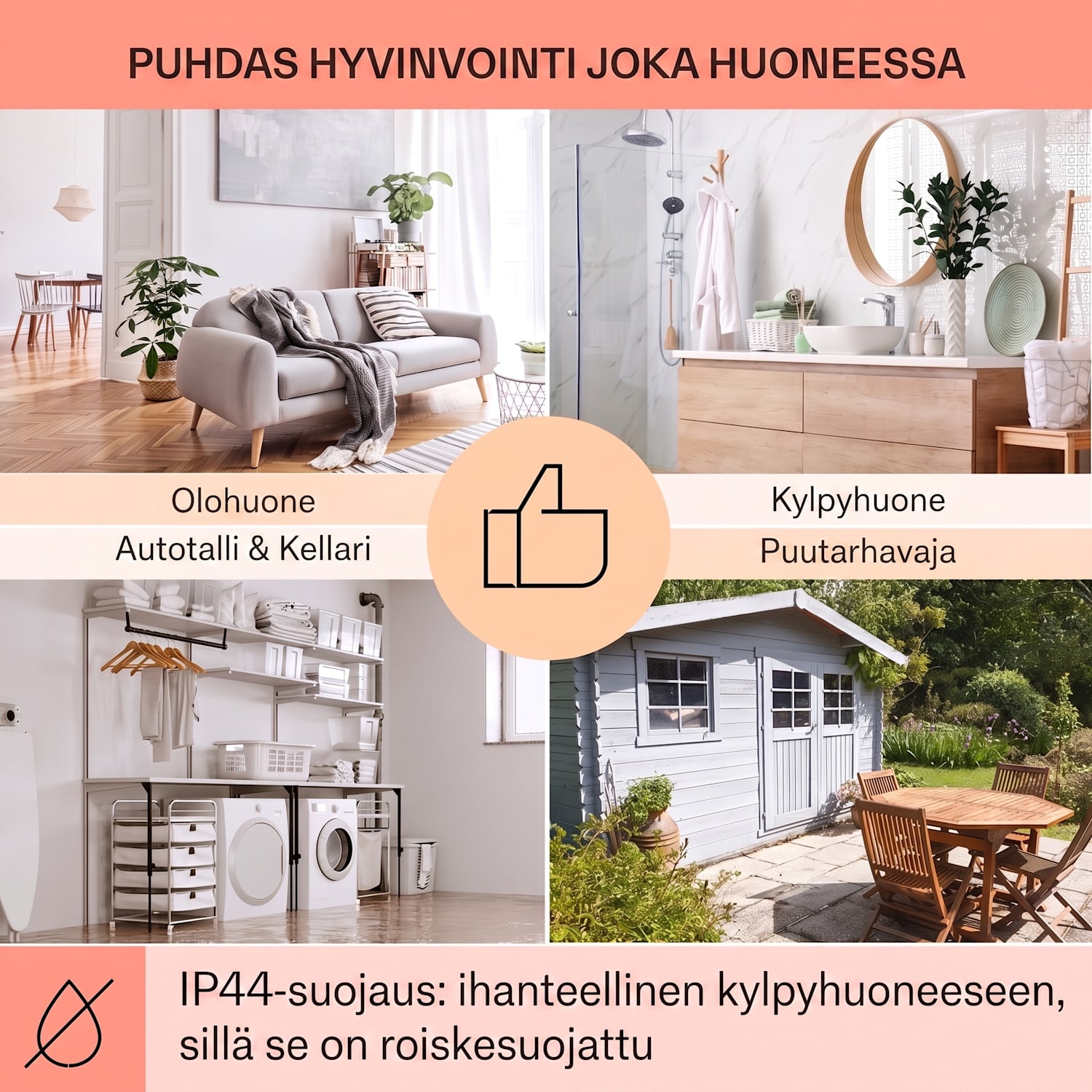 Wonderwall Air Art Smart infrapunalämmitin motto   60x60cm 350 W 60 x 60 cm | 350 W | Motto
