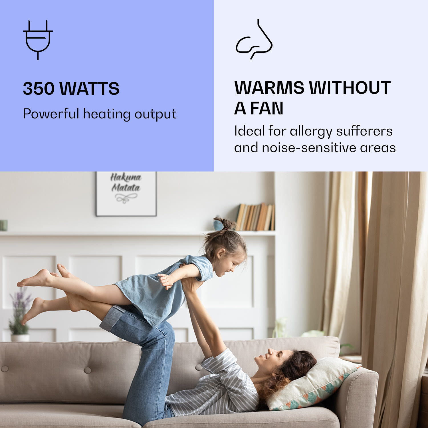 Wonderwall Air Art Smart, infračervený ohrievač, 60 x 60 cm, 350 W, motto 60 x 60 cm | 350 W | Motto