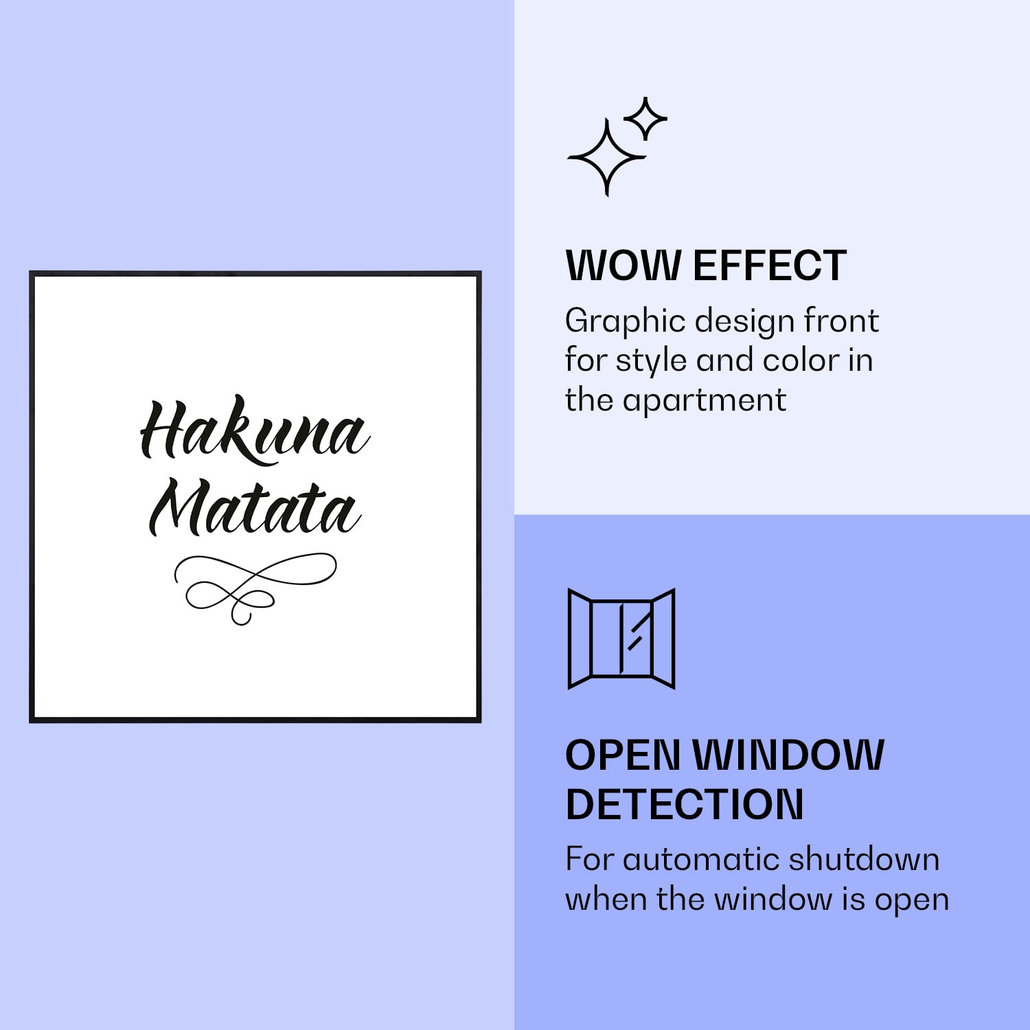 Wonderwall Air Art Smart, infračervený ohrievač, 60 x 60 cm, 350 W, motto 60 x 60 cm | 350 W | Motto