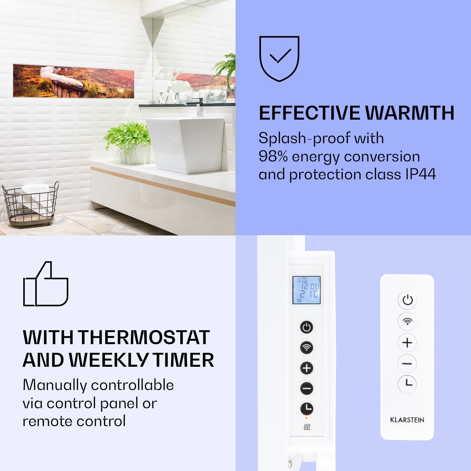 Wonderwall Air Art Smart, infračervený ohrievač, 120 x 30 cm, 350 W, vlak 120 x 30 cm | Vlak, biely rám