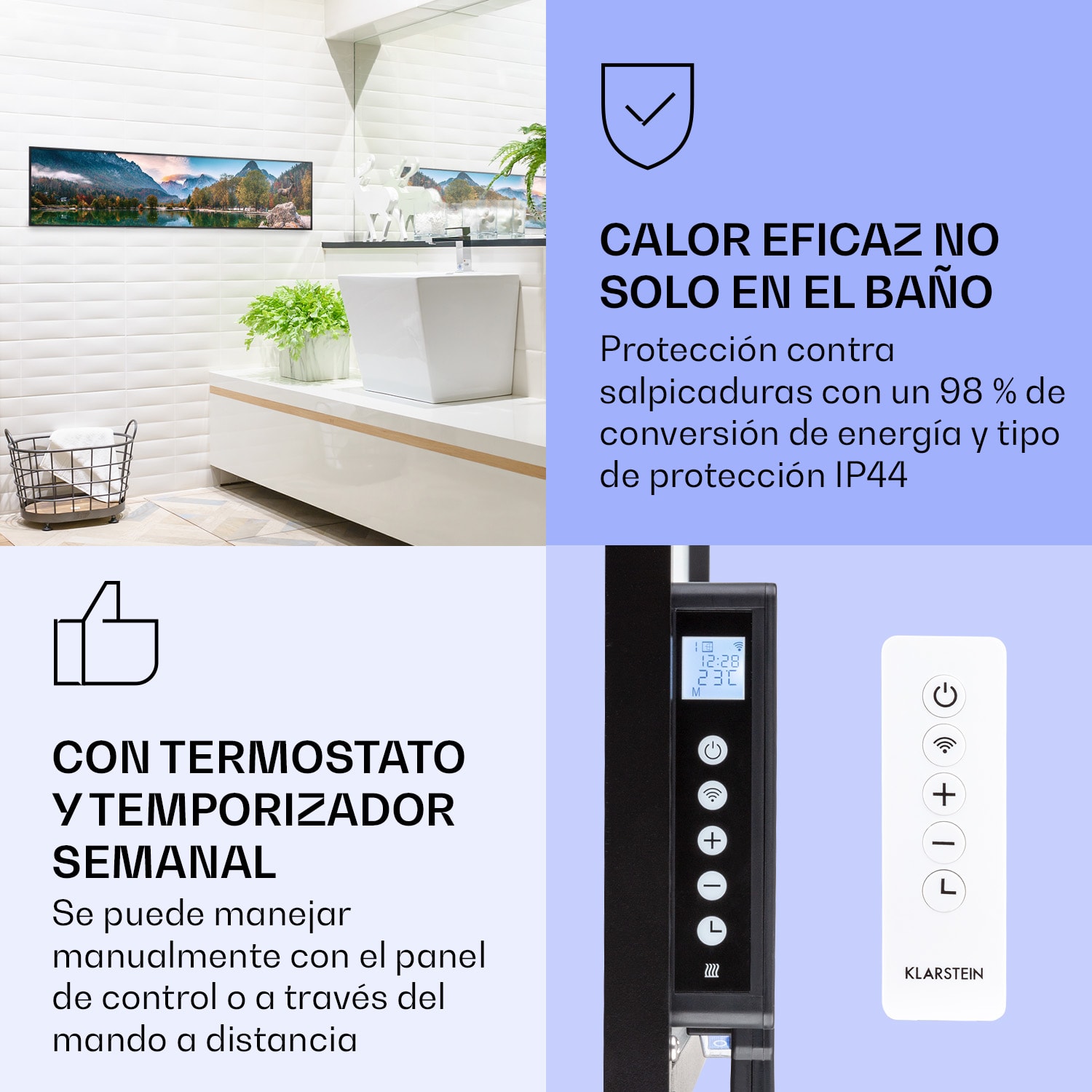 Wonderwall Air Art Calefactor infrarrojo inteligente de lago 120 x 30 cm 350 W 120 x 30 cm | Lago, marco negro
