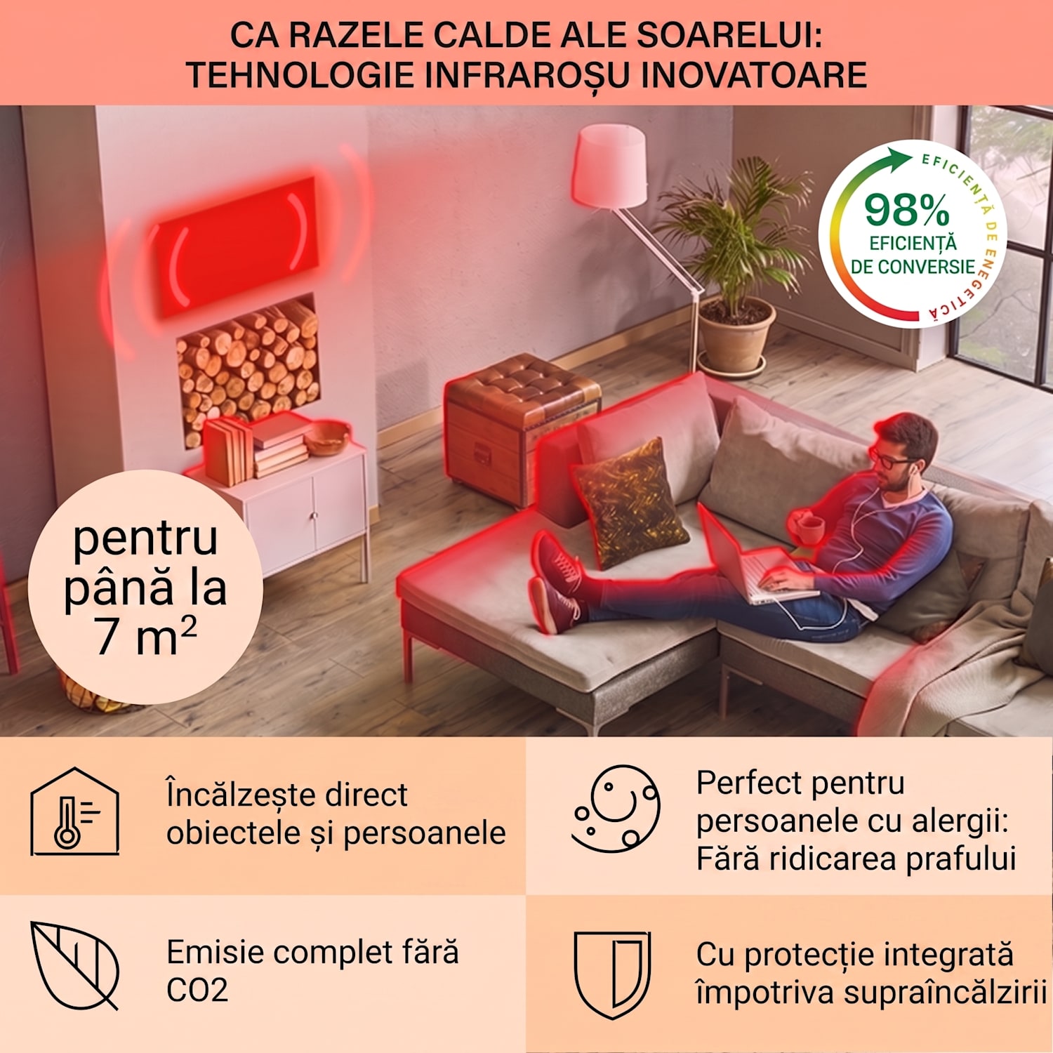 Wonderwall Air Art Smart, încălzitor cu infraroșu, vârtej, 120 x 30 cm, 350 W 120 x 30 cm | 350 W | Panoramă a lacului