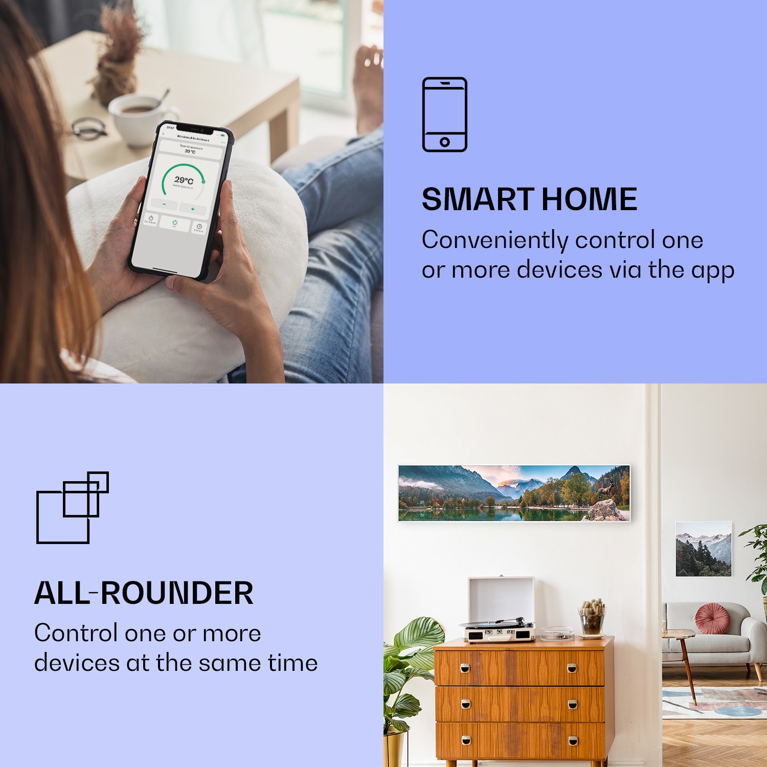 Wonderwall Air Art Smart Aquecimento por Infravermelhos Lago 120x30cm 350W 120 x 30 cm | 350 W | Panorama do lago