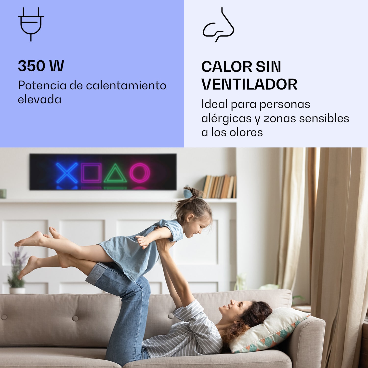 Wonderwall Air Art Calefactor infrarrojo inteligente de juego 120 x 30 cm 350 W 120 x 30 cm | 350 W | Juego