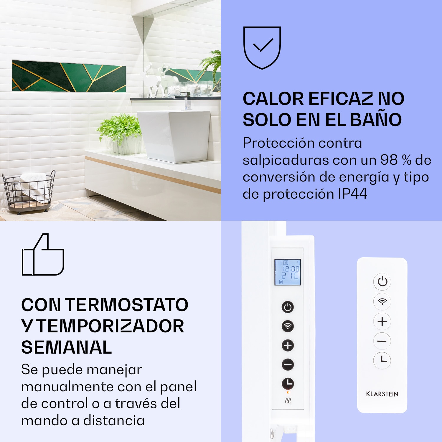 Wonderwall Air Art Calefactor infrarrojo inteligente de línea verde 120 x 30 cm 350 W 120 x 30 cm | Línea verde, marco blanco