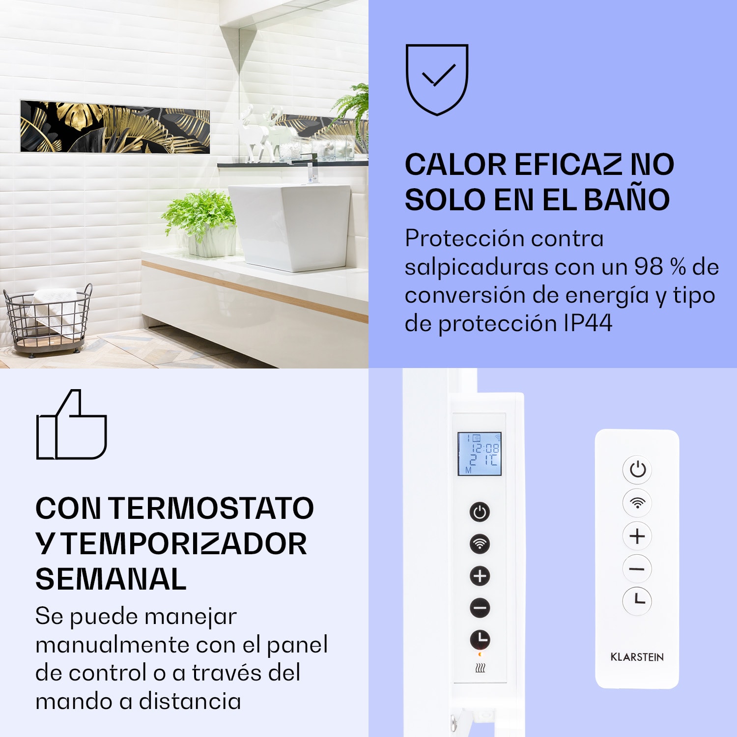 Wonderwall Air Art Calefactor infrarrojo inteligente de flor negra 120 x 30 cm 350 W 120 x 30 cm | 350 W | Jungla dorada