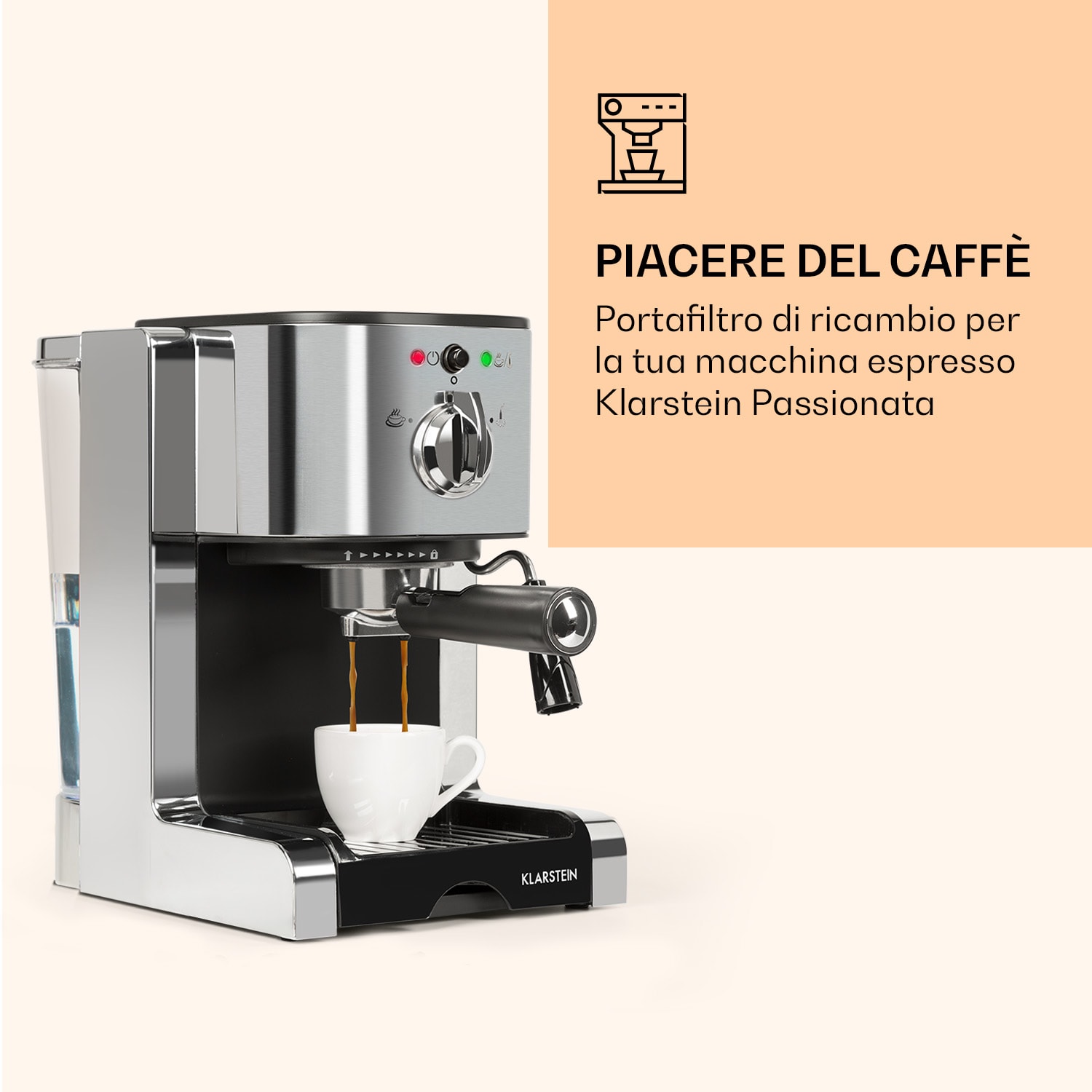 Accessorio porta-filtro in lega d'alluminio per macchina da espresso Passionata  