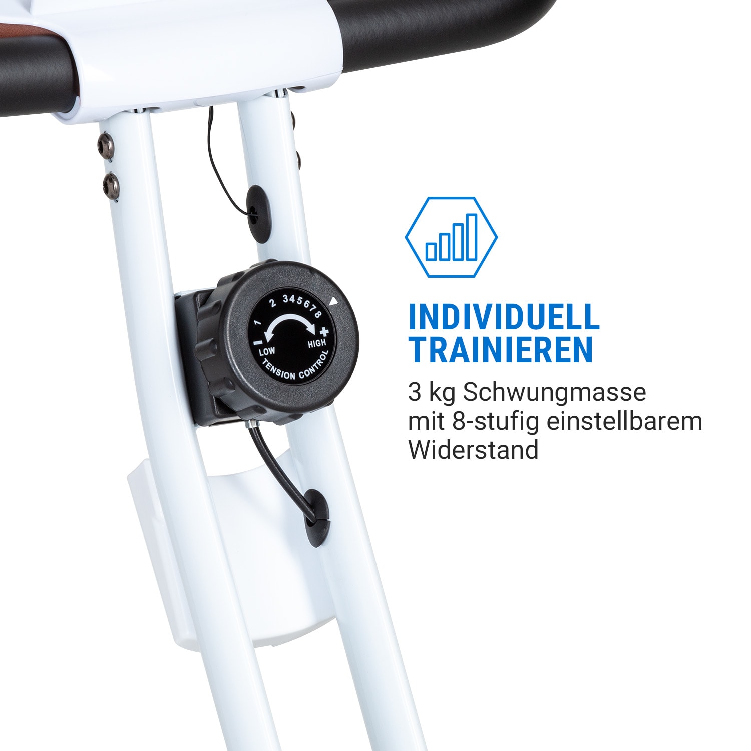 Azura 2 X-Bike Heimtrainer 3 kg Schwungmasse 8 Widerstandsstufen klappbar 