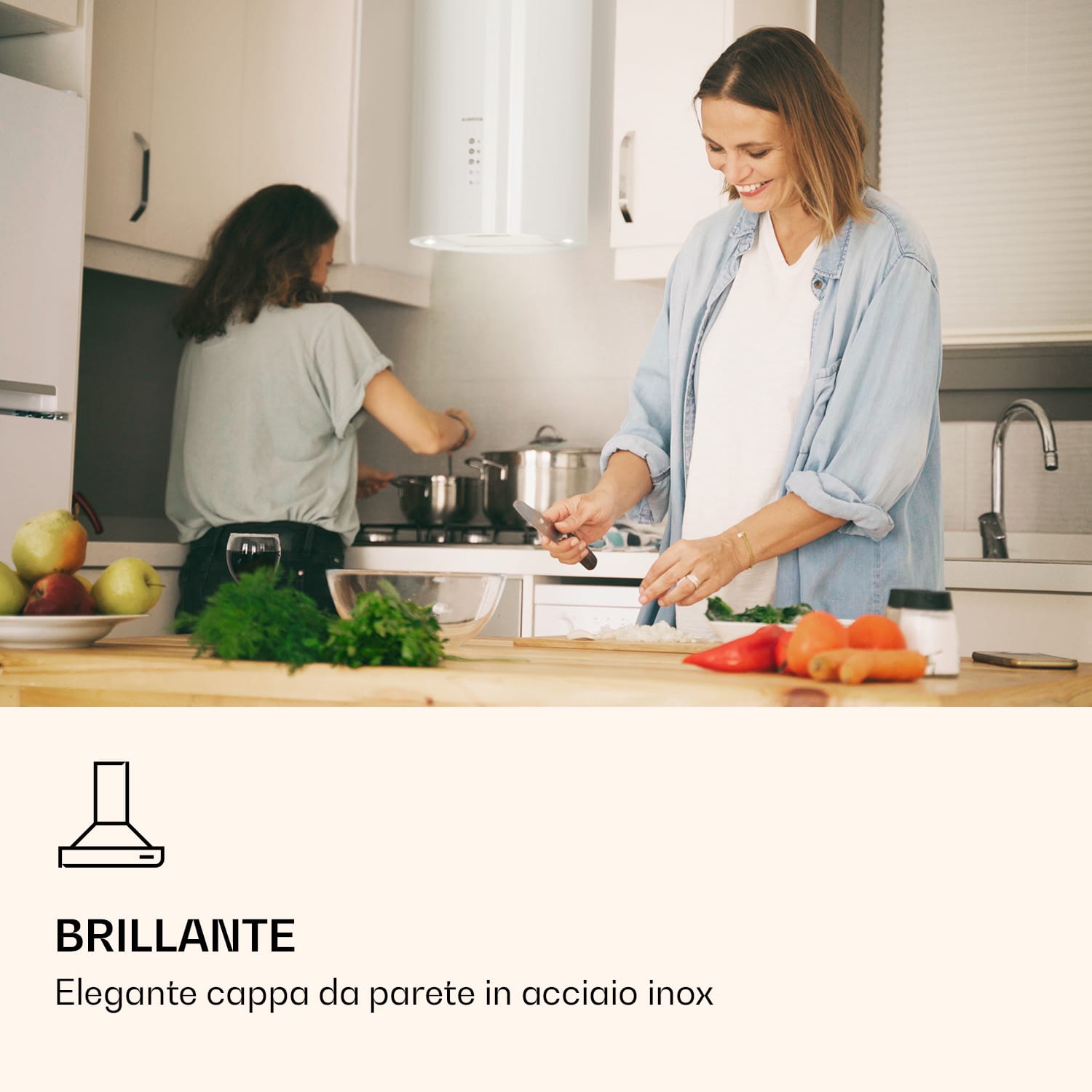 Campana de cocina Barella 35 x 93 x 43 cm recirculación 518 m³/h LED filtro de carbón activado Blanco