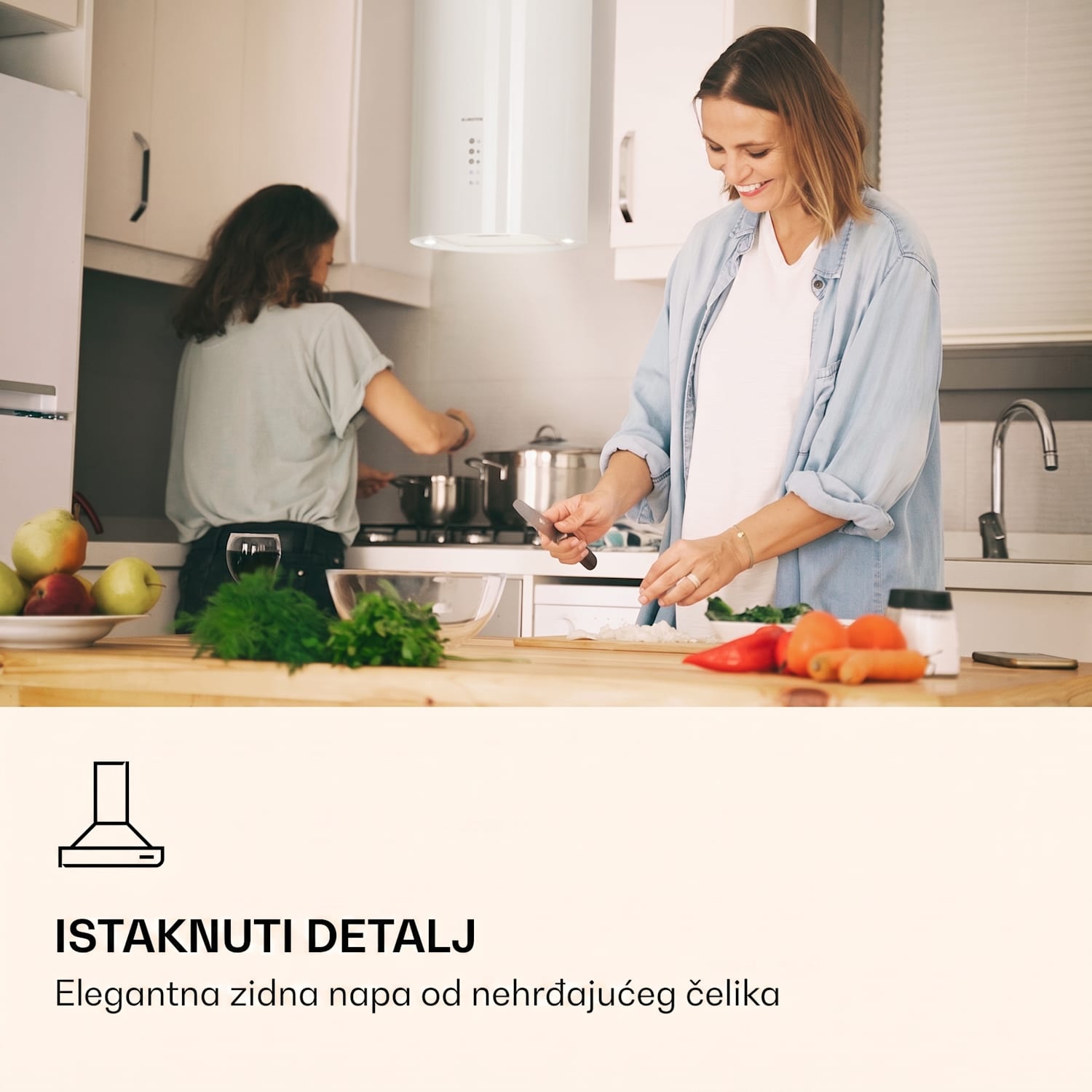 Barella, napa, 38 cm, 518 m³/h, LED, bijela Bijela
