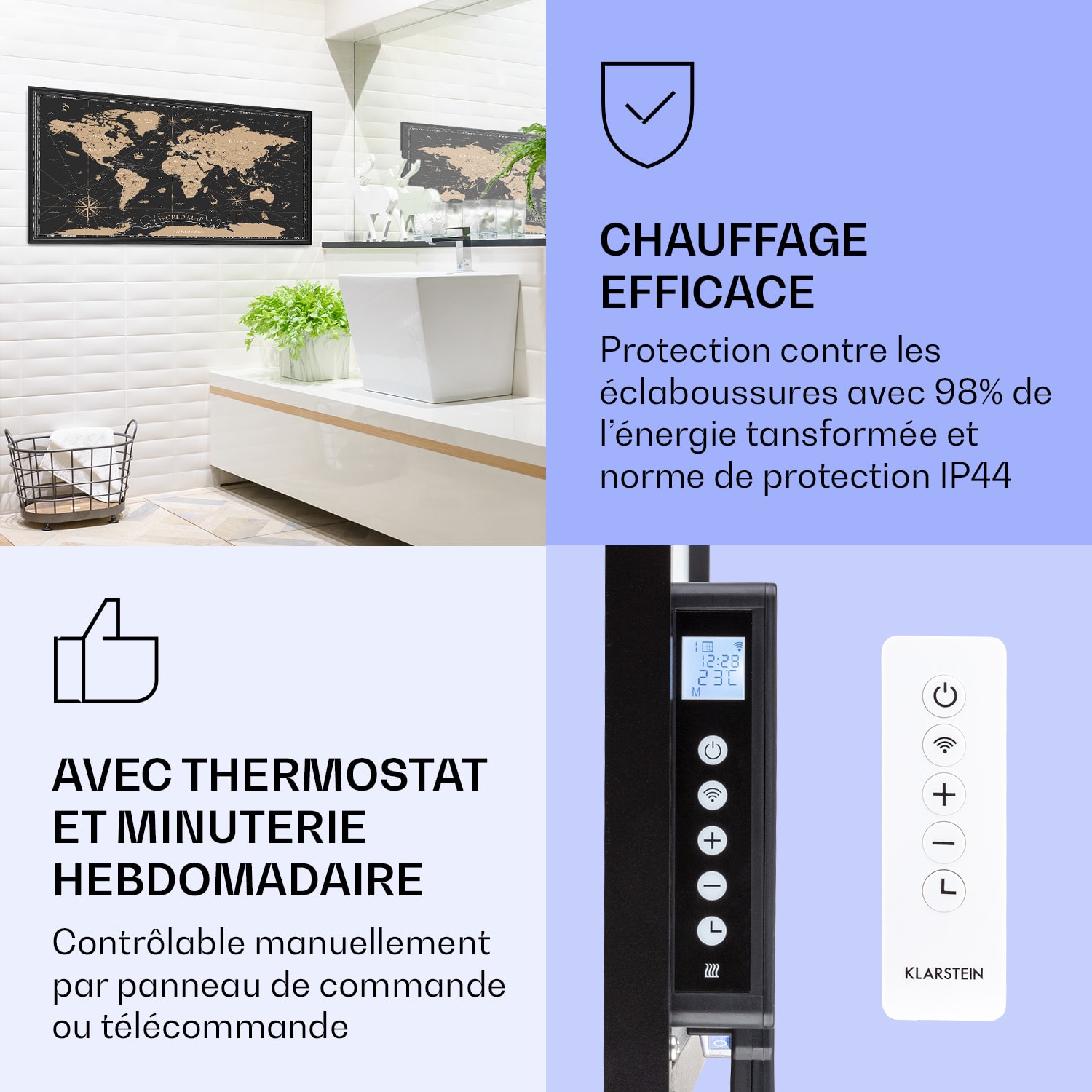 Radiateur infrarouge intelligent Wonderwall Air Art carte de nuit 120x60 cm 700 W 