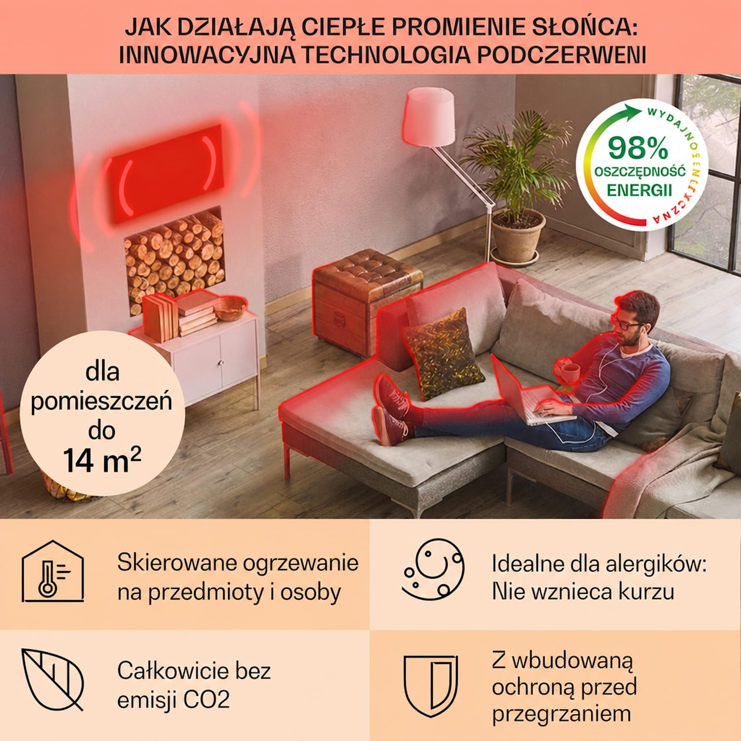 Wonderwall Air Art Smart, panel grzewczy na podczerwień, grzejnik, 120 x 60 cm, 700 W, złota mapa 120 x 60 cm | Mapa nocna, biała ramka