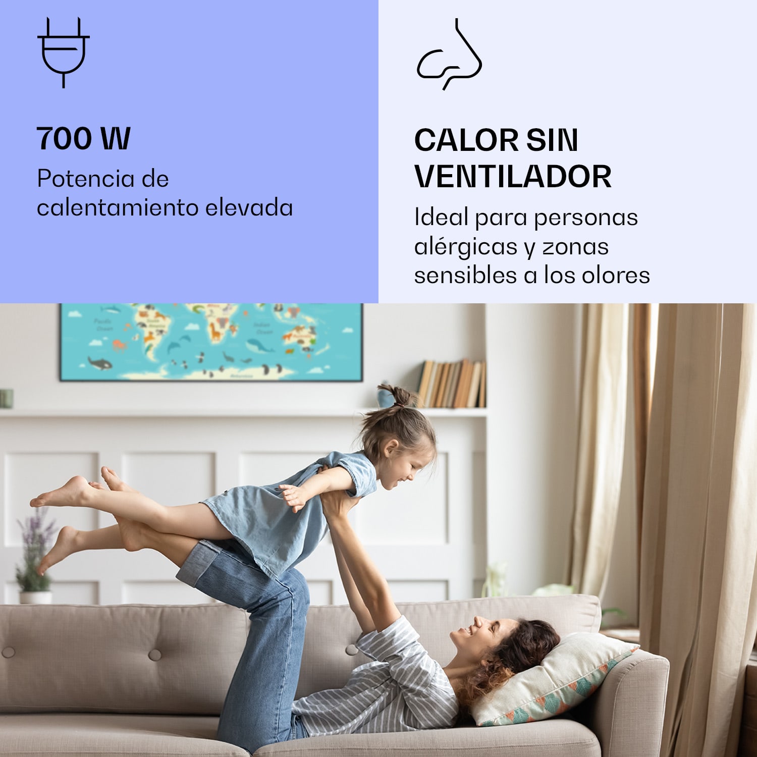 Wonderwall Air Art Calefactor infrarrojo inteligente con animales 120 x 60 cm 700 W 