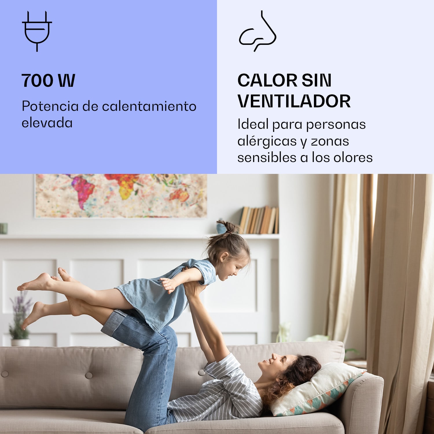 Wonderwall Air Art Calefactor infrarrojo inteligente colorido 120 x 60 cm 700 W 