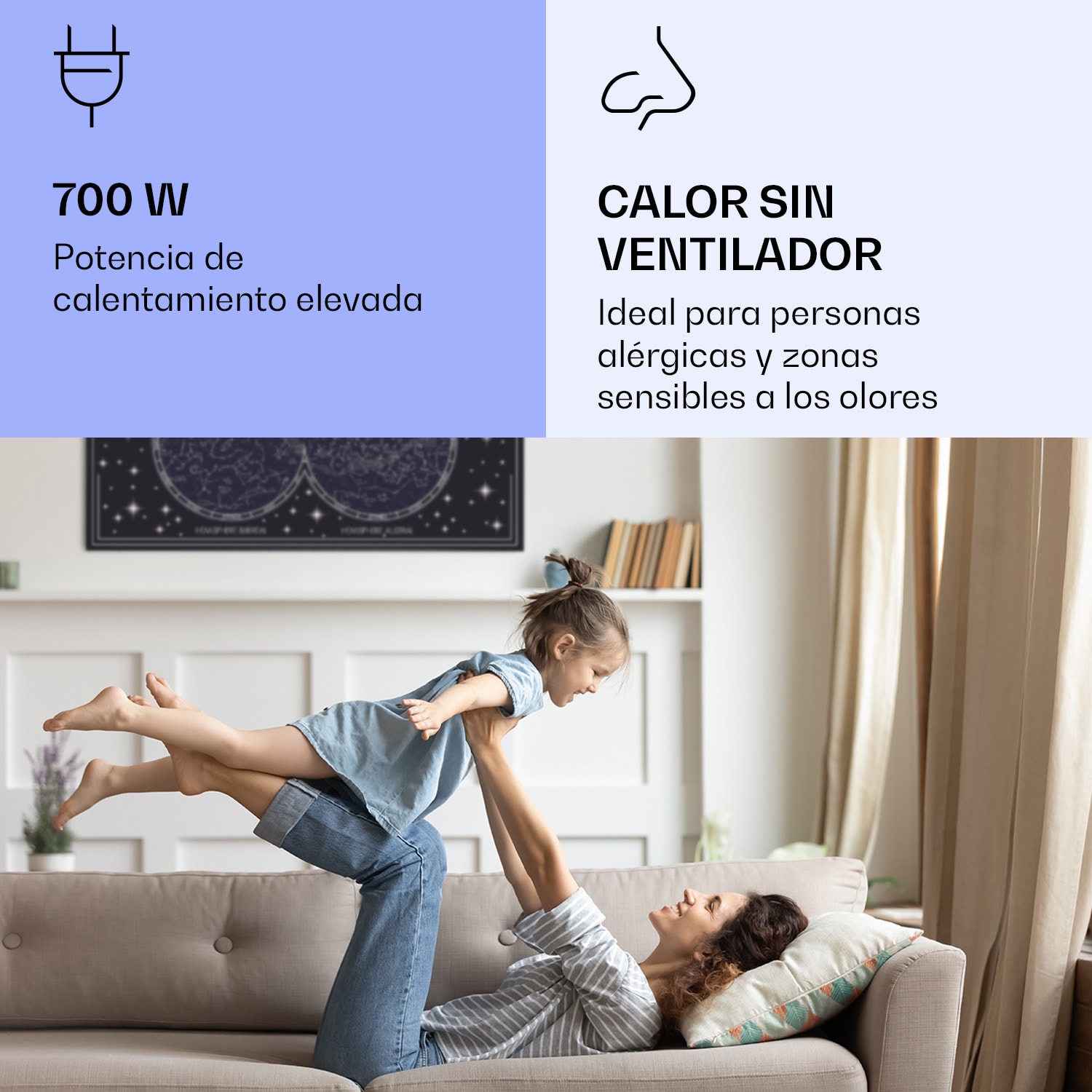 Wonderwall Air Art Calefactor infrarrojo inteligente cielo 120 x 60 cm 700 W 120 x 60 cm | 700 W | Mapa del cielo