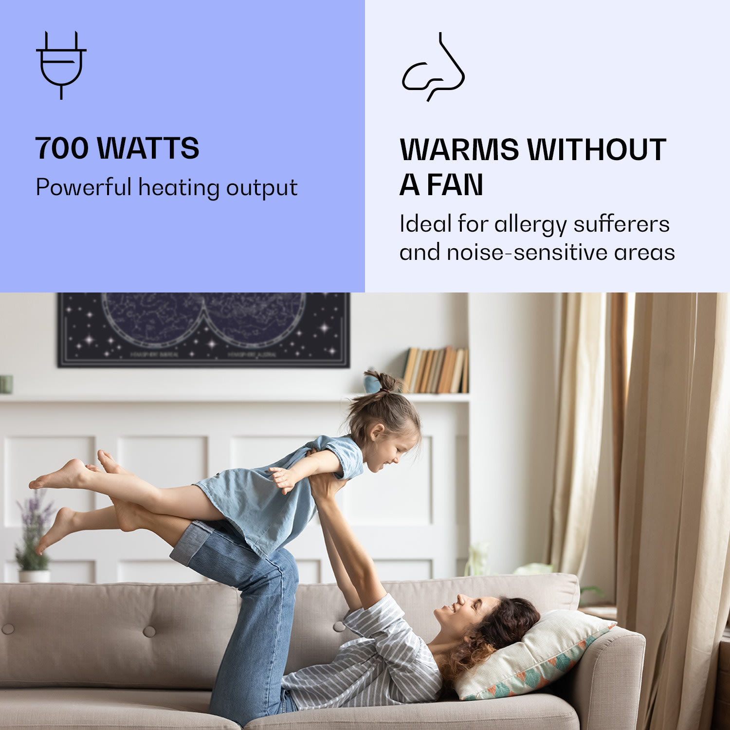 Wonderwall Air Art Smart, infračervený ohrievač, 120 x 60 cm, 700 W, mapa oblohy 120 x 60 cm | 700 W | Mapa oblohy