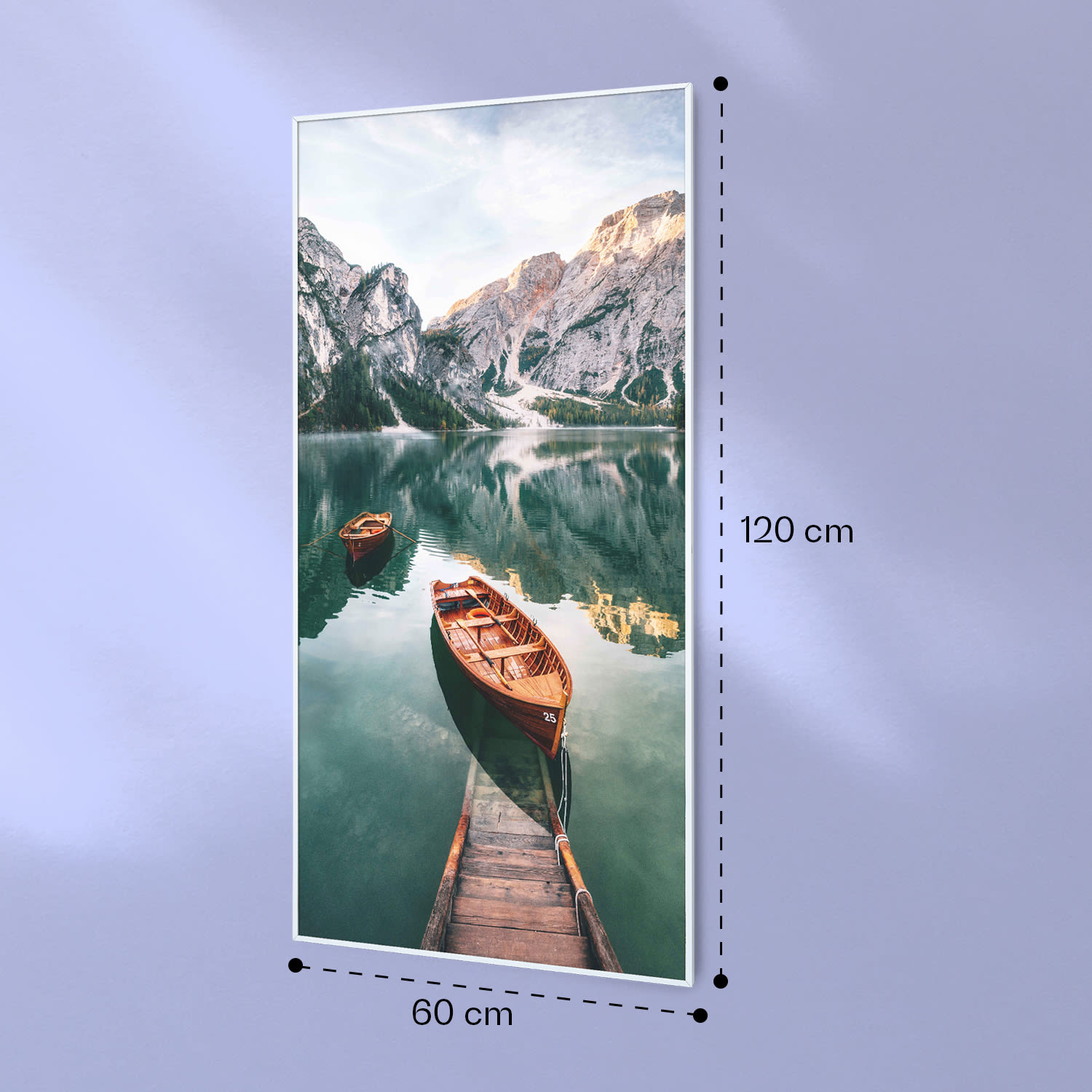 Wonderwall Air Art Smart infraroodverwarming verticaal meer 60x120 cm 700 W 60 x 120 cm | 700 W | Boten | Wit