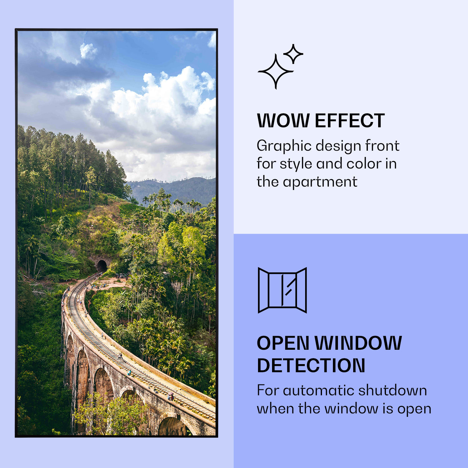 Wonderwall Air Art Smart, infracrveni grijač, vlak, 60 x 120 cm, 700 W 60 x 120 cm | 700 W | Vlak