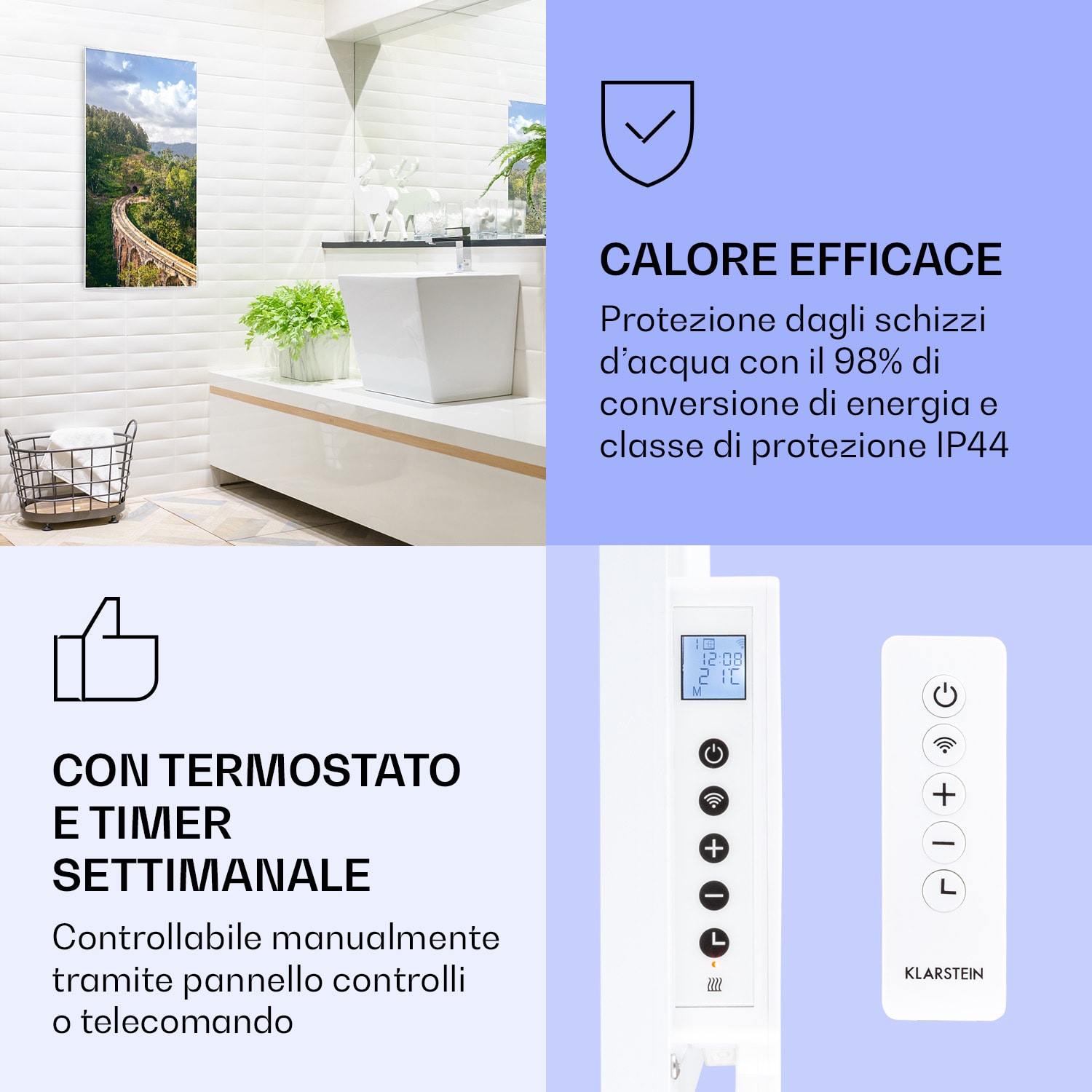 Wonderwall Air Art Smart Riscaldatore a infrarossi Treno 60x120cm 700W 60 x 120 cm | Treno, cornice bianca