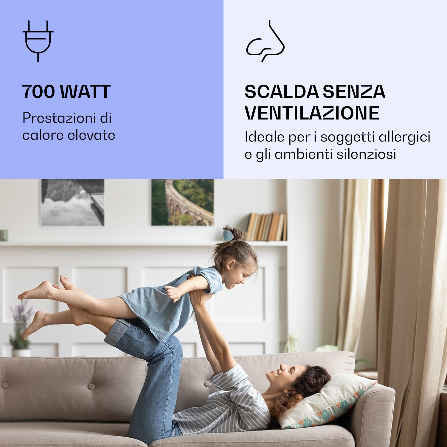 Wonderwall Air Art Smart Riscaldatore a infrarossi Treno 60x120cm 700W 60 x 120 cm | Treno, cornice bianca