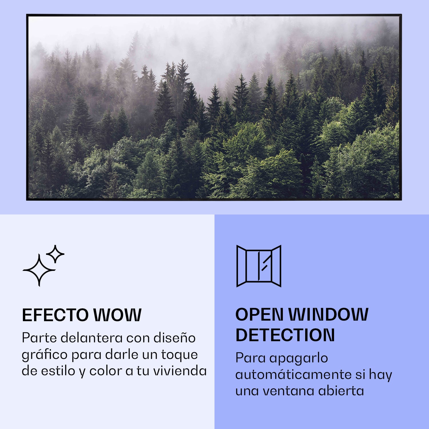 Wonderwall Air Art Calefactor infrarrojo inteligente de bosque 120 x 60 cm 700 W 120 x 60 cm | 700 W | Forest