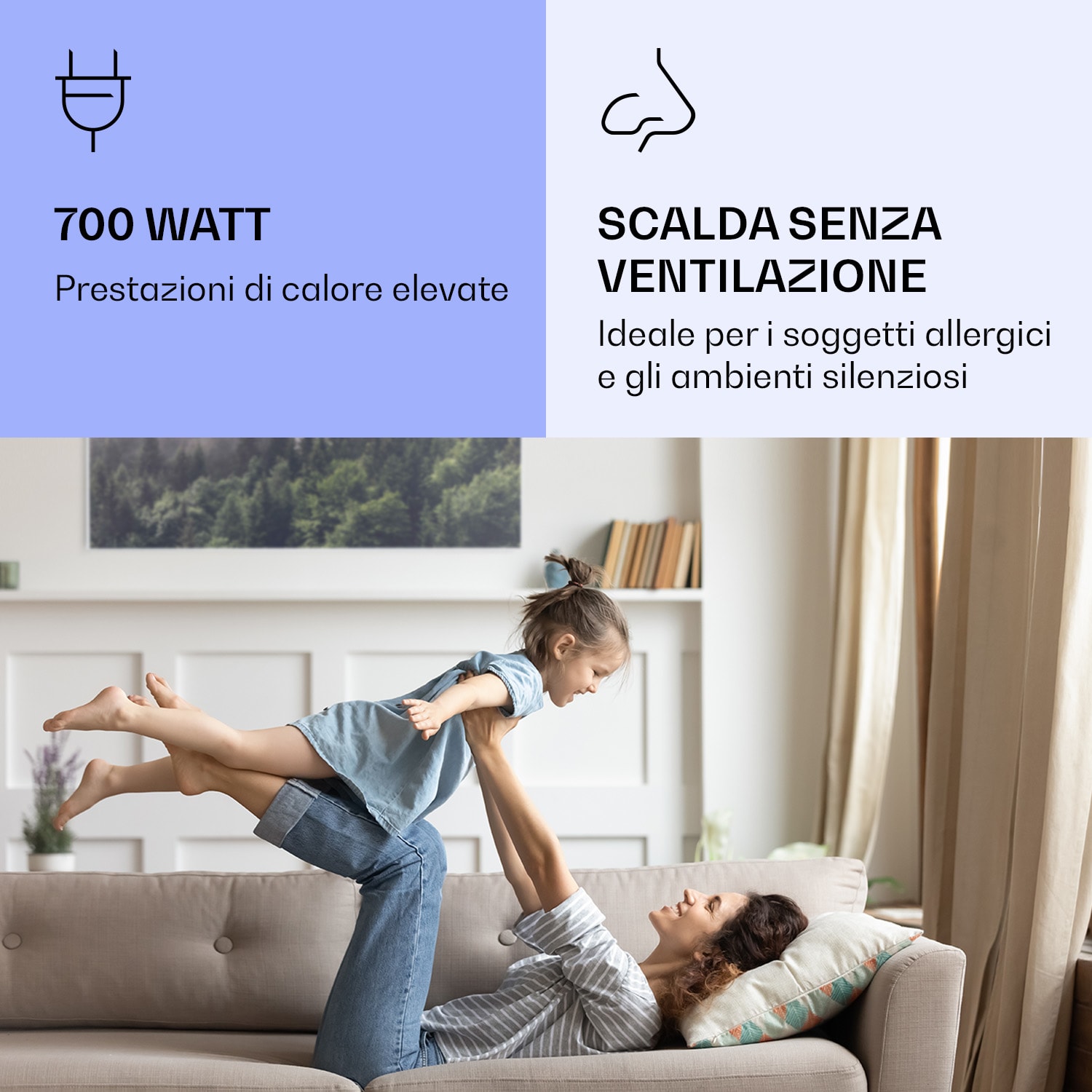 Wonderwall Air Art Smart Riscaldatore a infrarossi Bosco 120x60cm 700W 