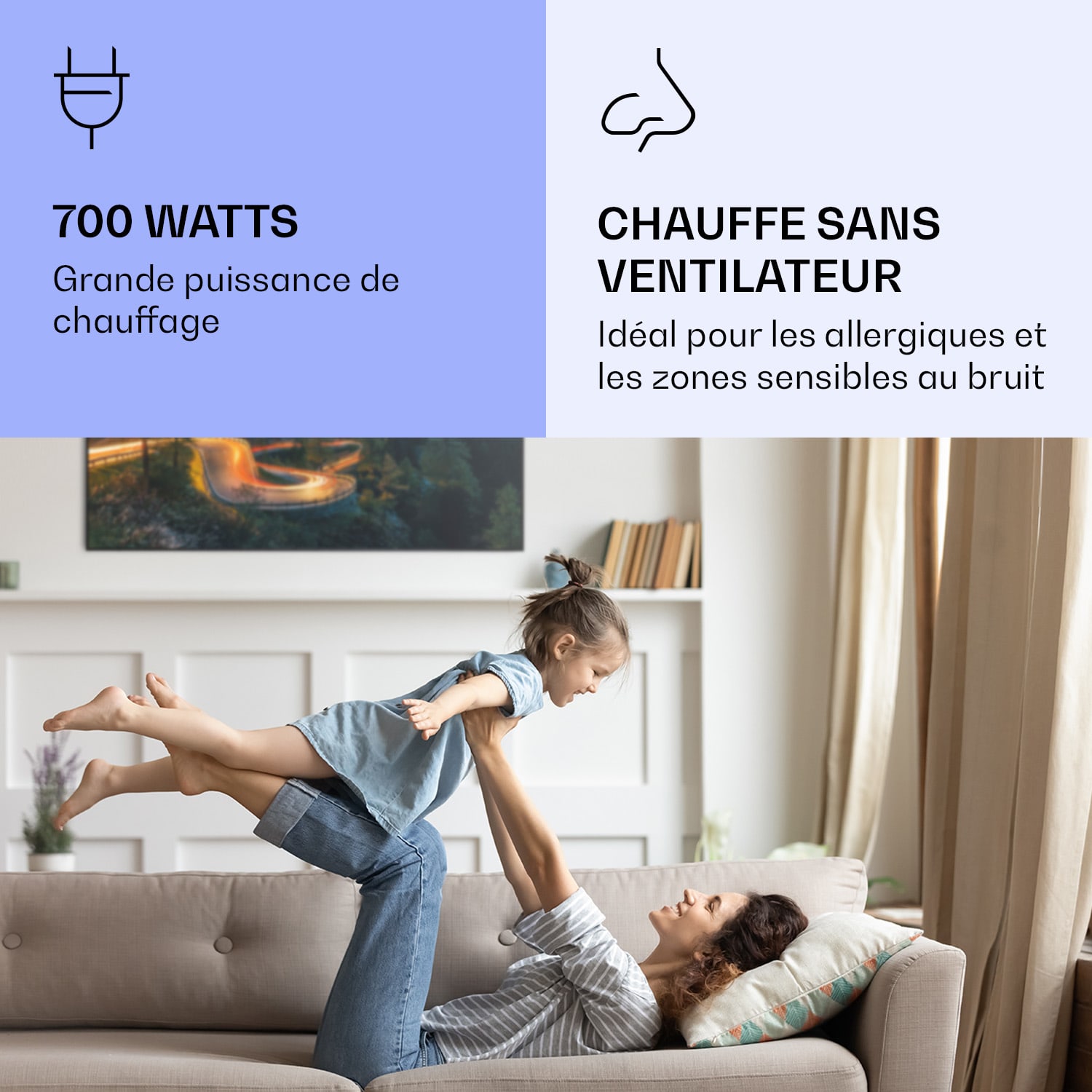 Wonderwall Air Art Smart infraroodverwarming bergstraat 120x60 cm 700 W 120 x 60 cm | Bergweg, zwart frame