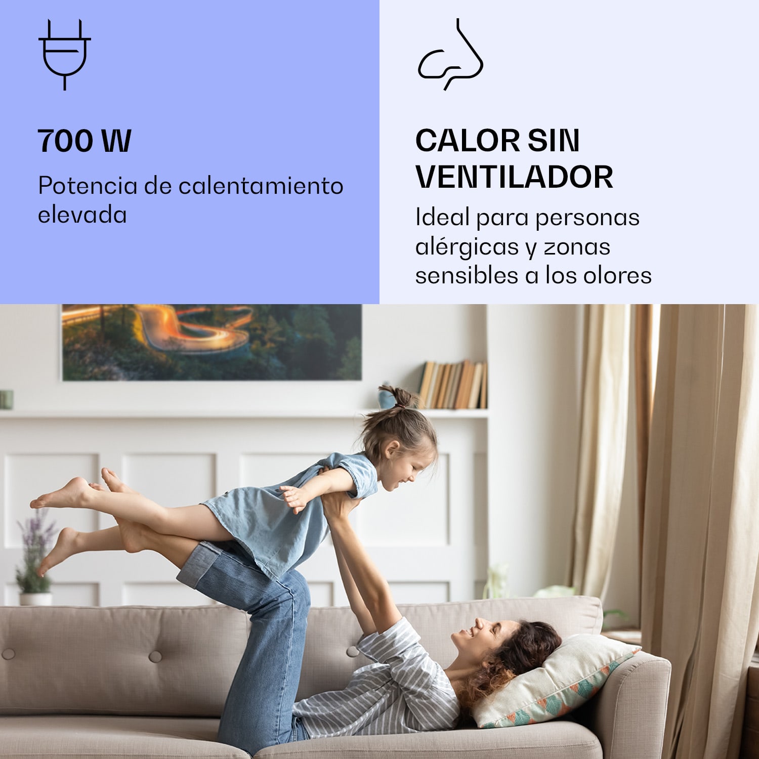 Wonderwall Air Art Calefactor infrarrojo inteligente de ruta de montaña 120 x 60 cm 700 W 120 x 60 cm | 700 W | Carretera de montaña