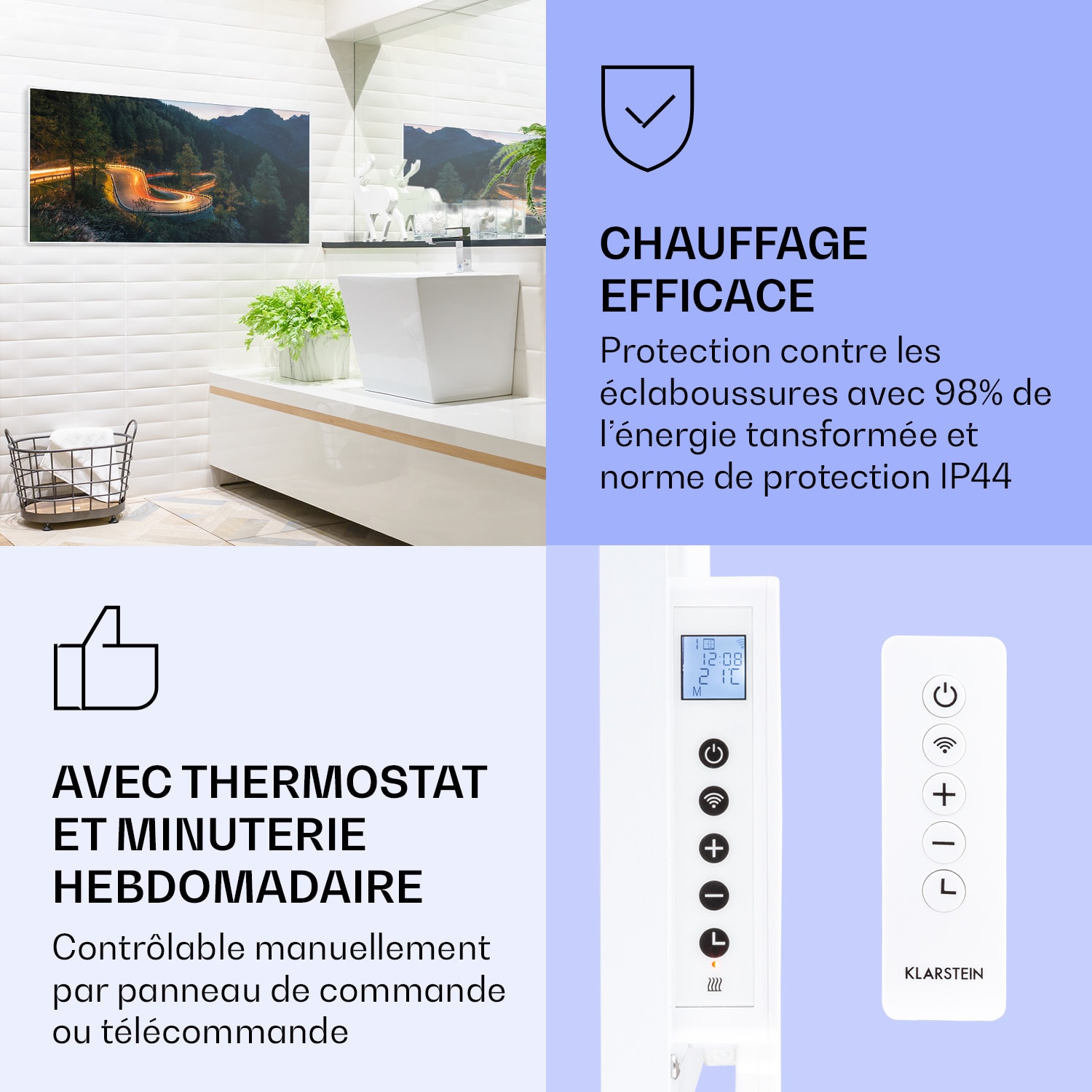 Radiateur infrarouge intelligent Wonderwall Air Art route de montagne 120x60 cm 700 W 