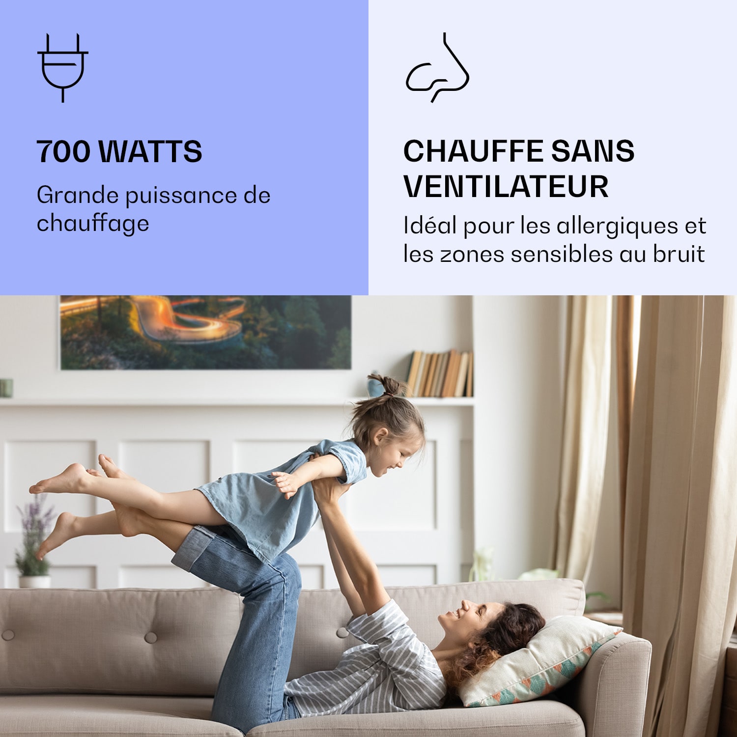 Radiateur infrarouge intelligent Wonderwall Air Art route de montagne 120x60 cm 700 W 