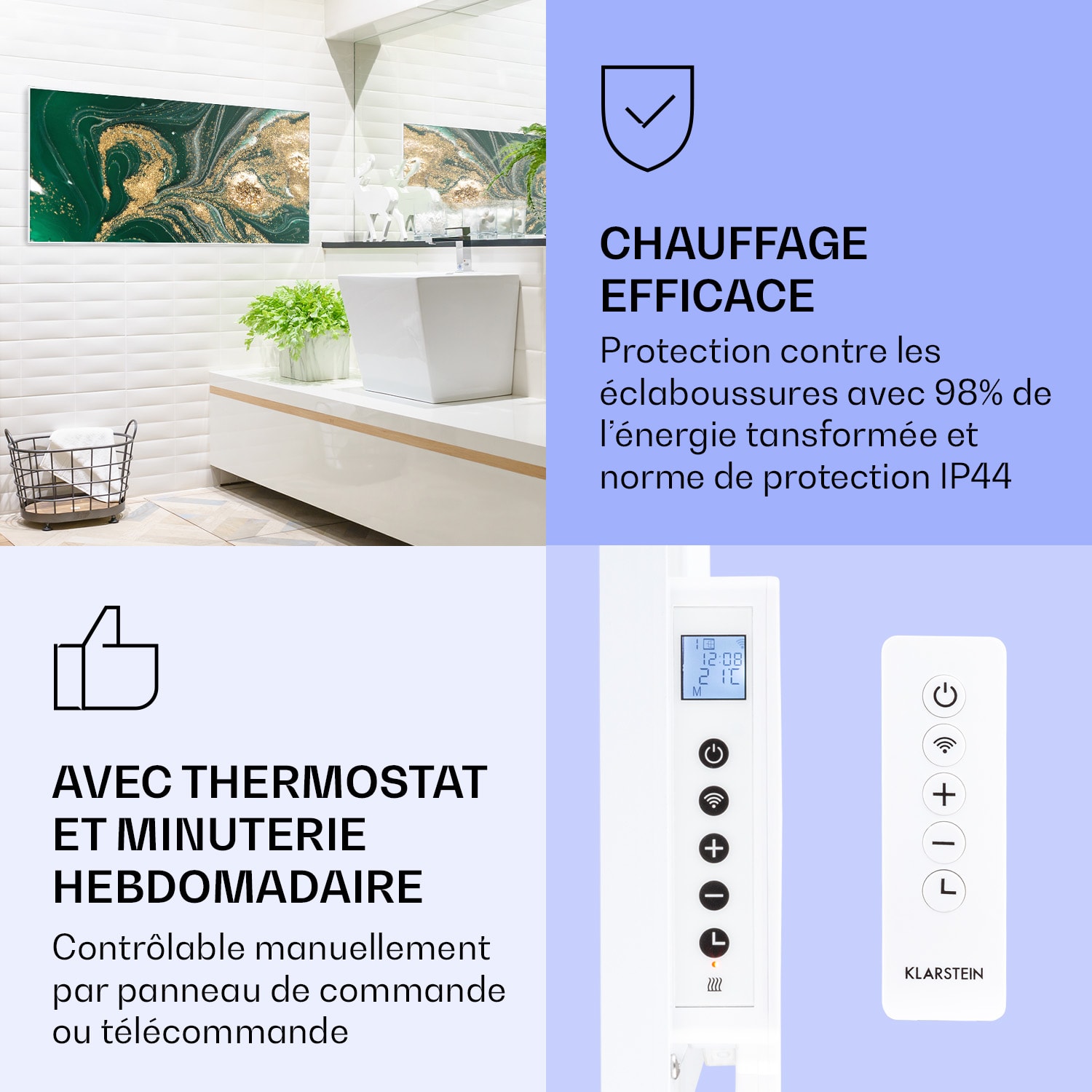 Wonderwall Air Art Smart infraroodverwarming draaikolk 120x60 cm 700 W 120 x 60 cm | Wervelingen, wit frame