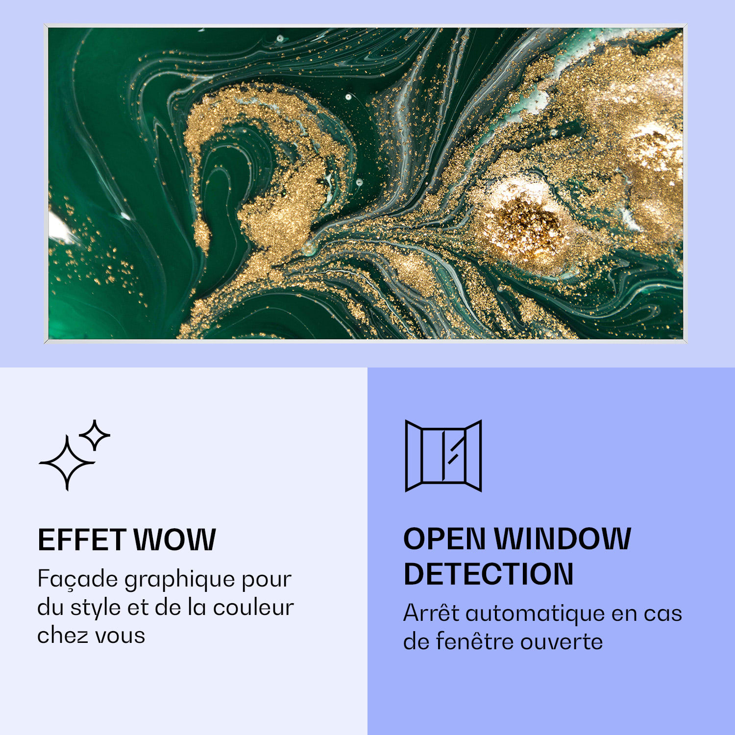 Wonderwall Air Art Smart infraroodverwarming draaikolk 120x60 cm 700 W 120 x 60 cm | Wervelingen, wit frame