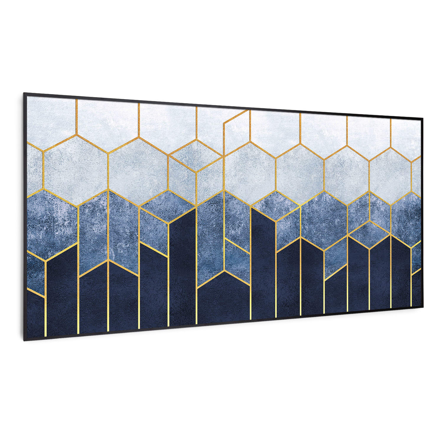 Radiateur infrarouge intelligent Wonderwall Air Art décor ligne bleue 120x60 cm 700 W 120 x 60 cm | Ligne bleue, cadre noir