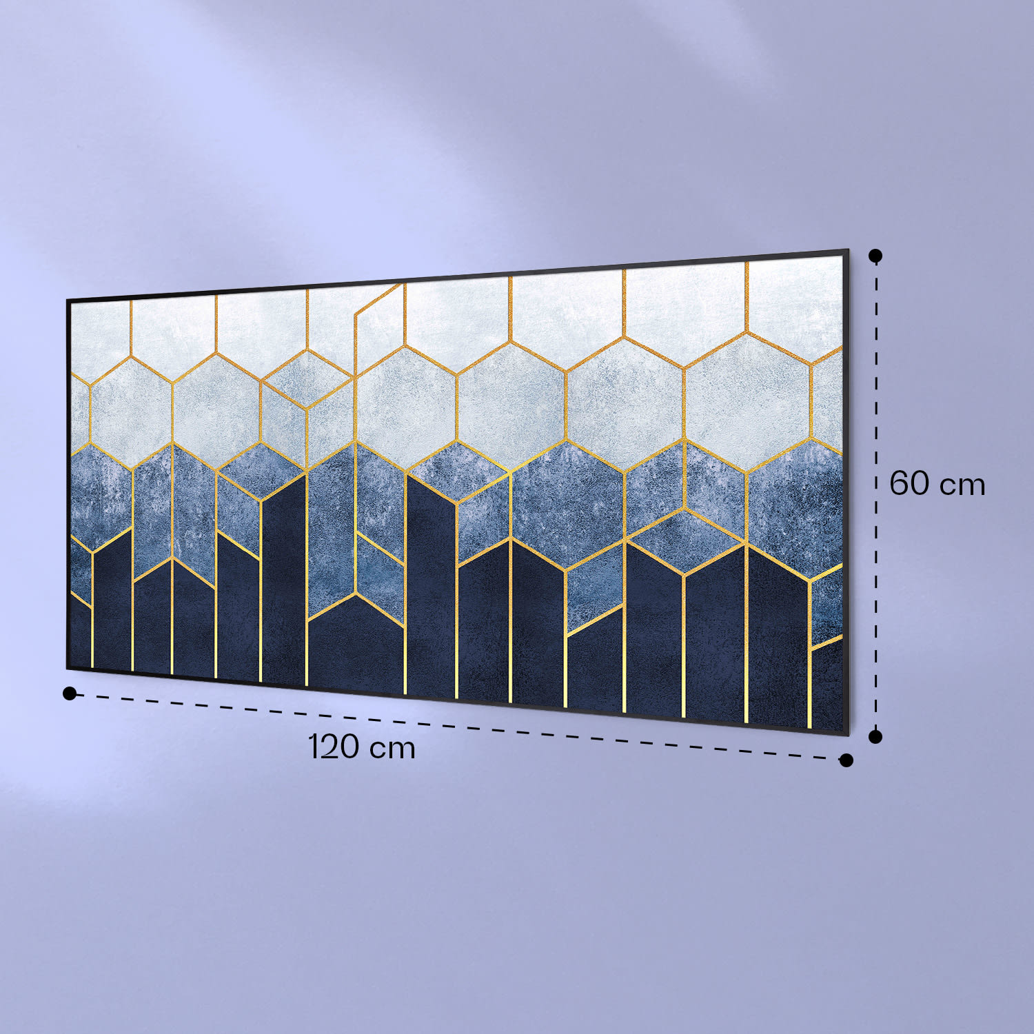 Radiateur infrarouge intelligent Wonderwall Air Art décor ligne bleue 120x60 cm 700 W 120 x 60 cm | Ligne bleue, cadre noir
