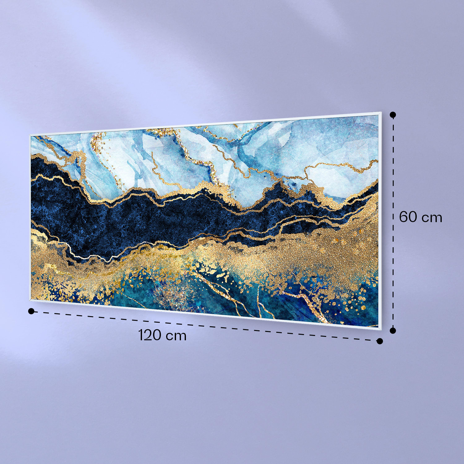 Wonderwall Air Art Smart, infračervený ohrievač, 120 x 60 cm, 700 W, modrý mramor 120 x 60 cm | 700 W | Mramor | Modrá