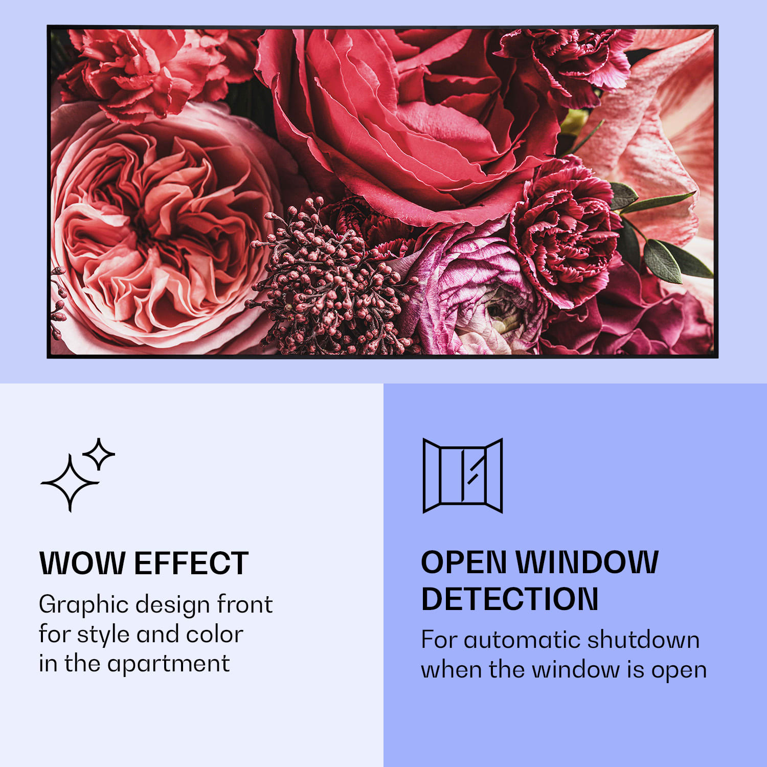 Wonderwall Air Art Smart Aquecimento por Infravermelhos Flores 120x60cm 700W 120 x 60 cm | 700 W | Flores