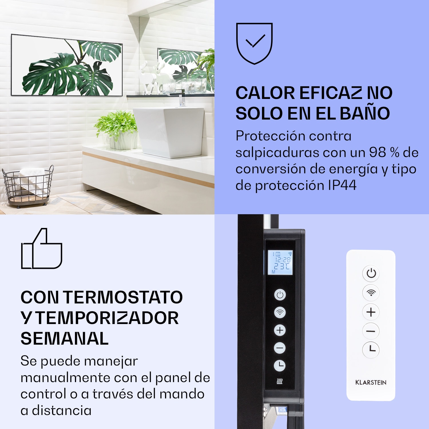 Wonderwall Air Art Calefactor infrarrojo inteligente de hoja verde 120 x 60 cm 700 W 120 x 60 cm | Hoja verde, marco negro