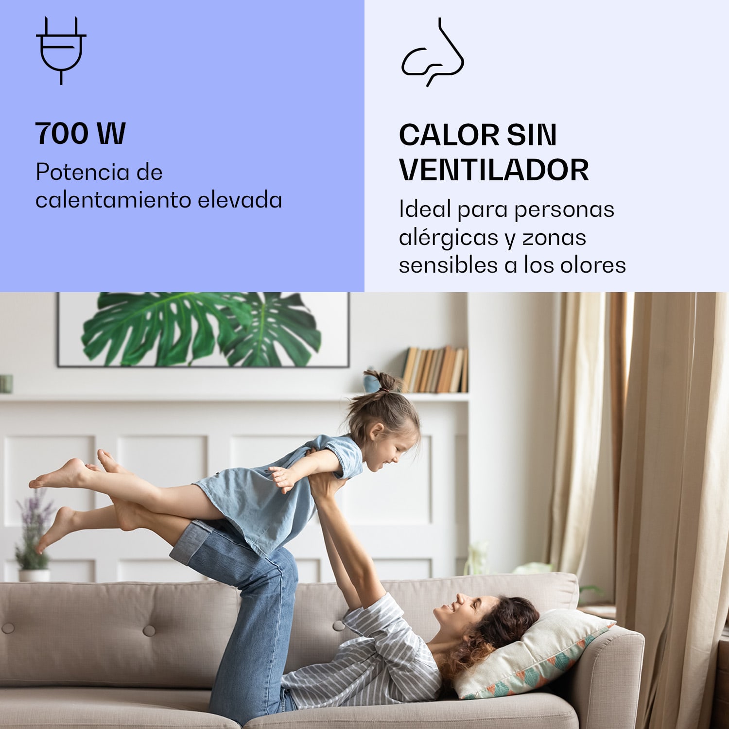 Wonderwall Air Art Calefactor infrarrojo inteligente de hoja verde 120 x 60 cm 700 W 120 x 60 cm | Hoja verde, marco negro