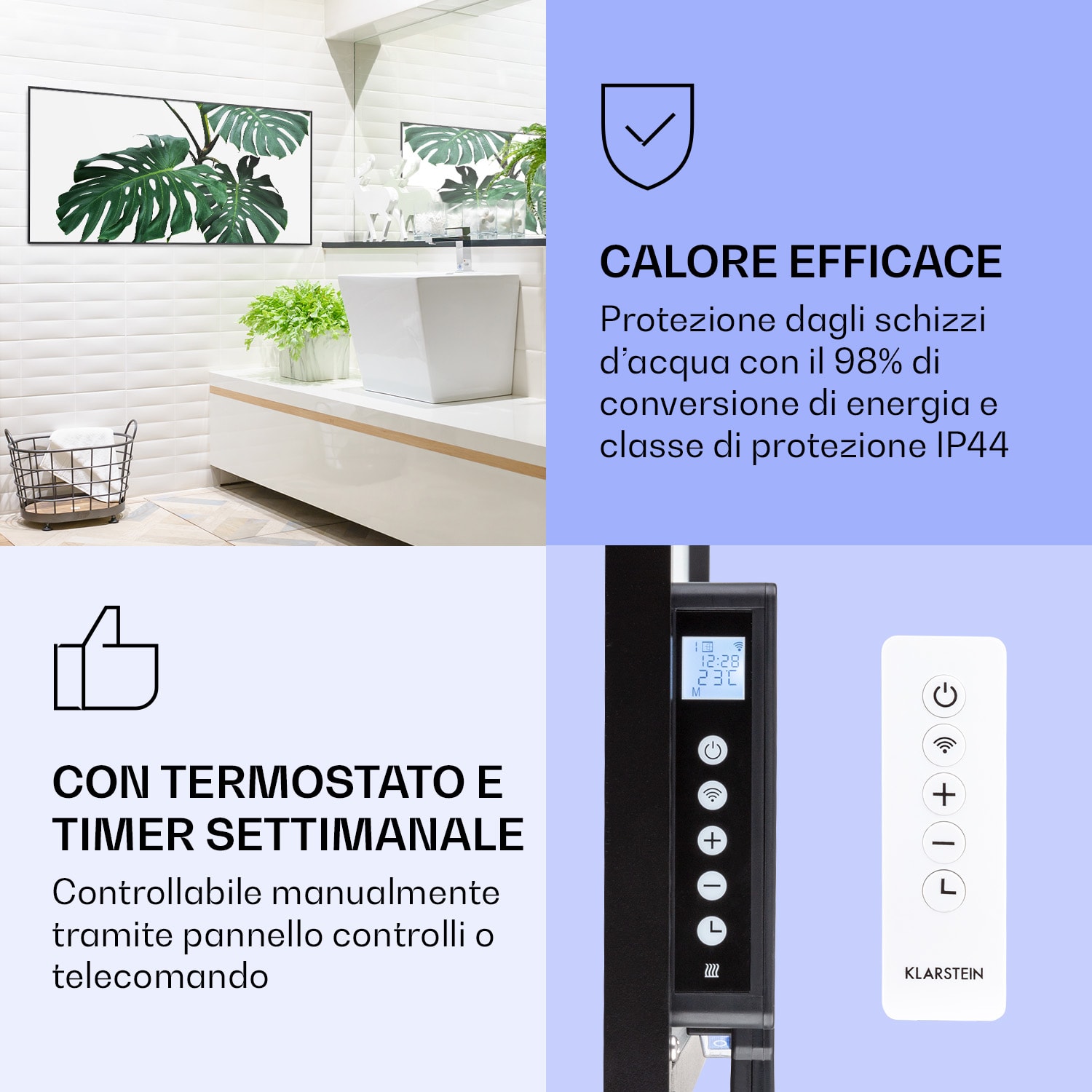 Wonderwall Air Art Smart Riscaldatore a infrarossi Foglia verde 120x60cm 700W 120 x 60 cm | Foglia verde, cornice nera