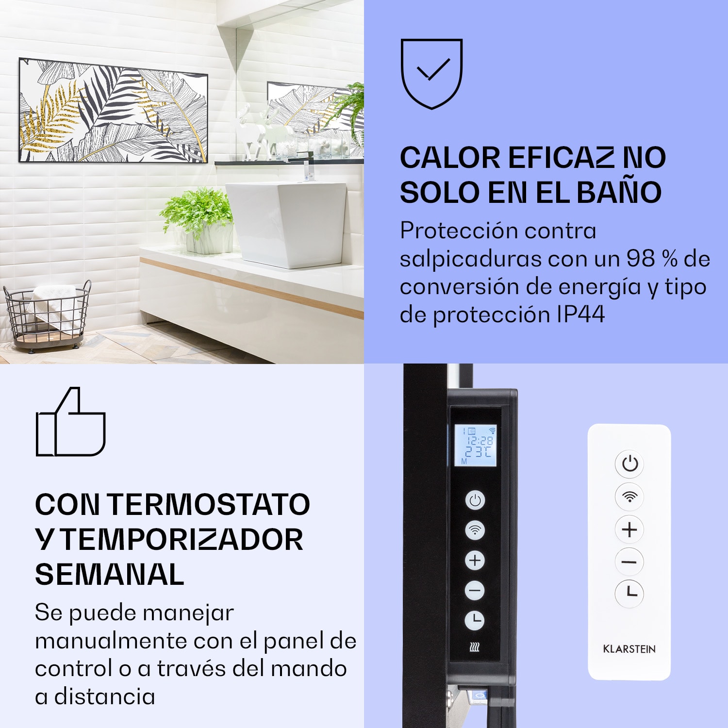 Wonderwall Air Art Calefactor infrarrojo inteligente de hoja 120 x 60 cm 700 W 120 x 60 cm | 700 W | Jungla dorada – blanco