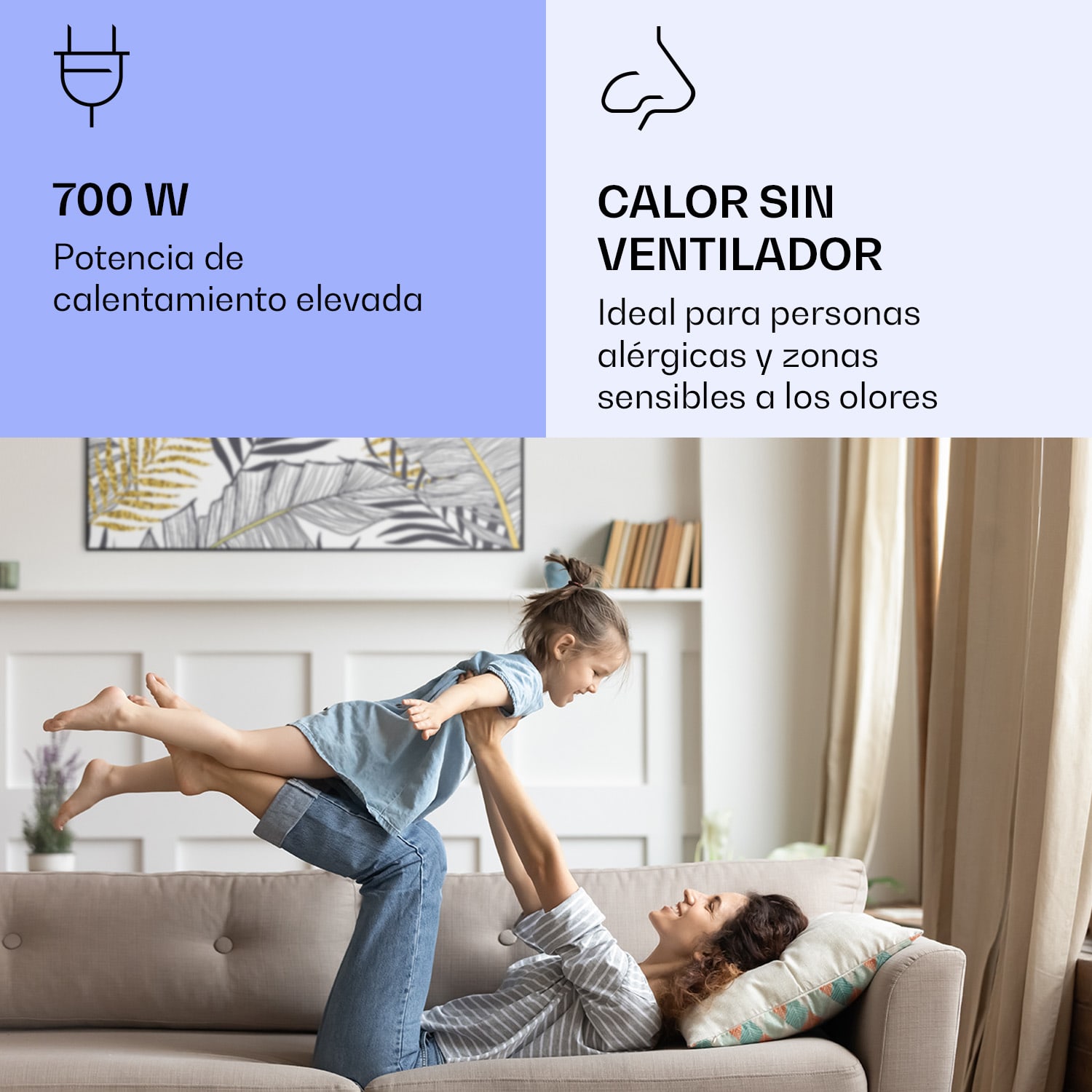 Wonderwall Air Art Calefactor infrarrojo inteligente de hoja 120 x 60 cm 700 W 120 x 60 cm | 700 W | Jungla dorada – blanco