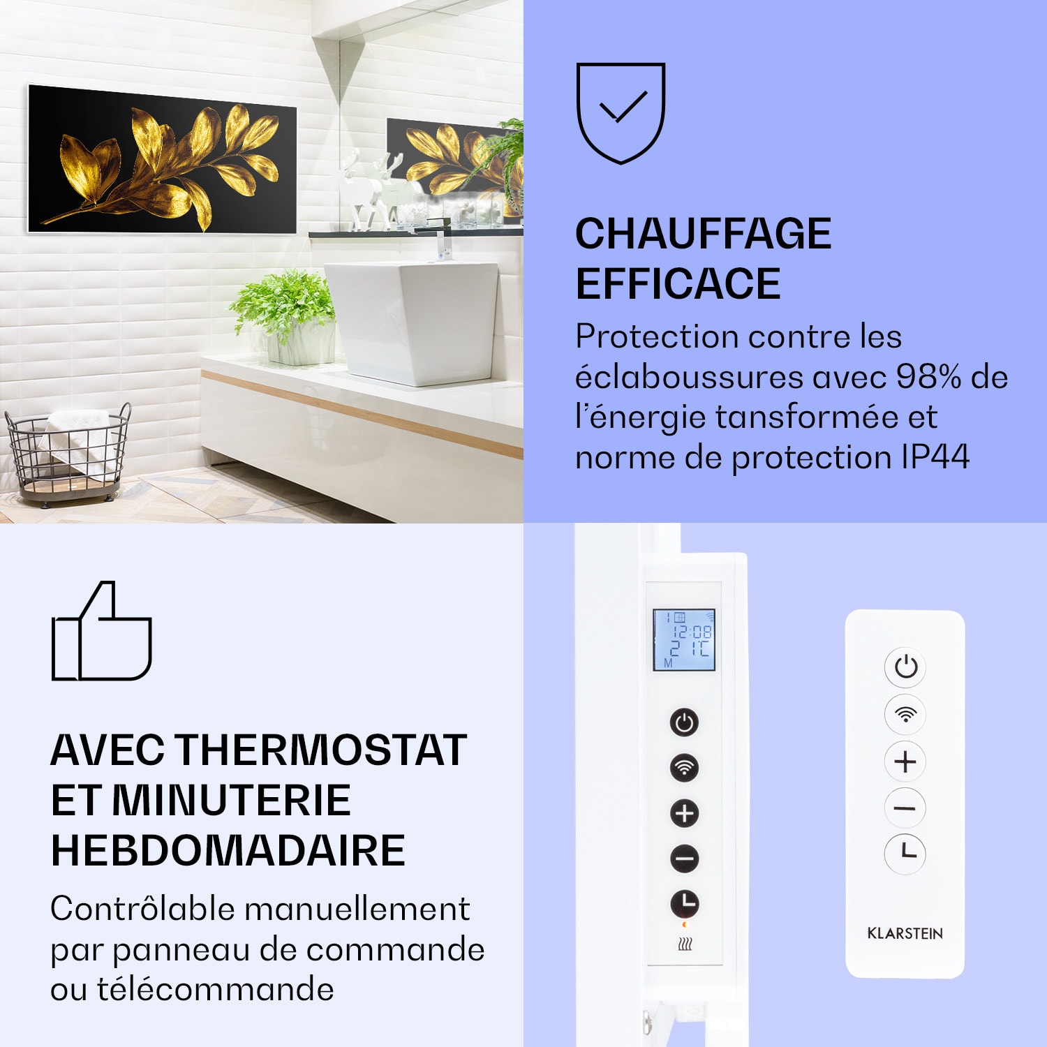 Wonderwall Air Art Smart infraroodverwarming gouden blad 120x60 cm 700 W 