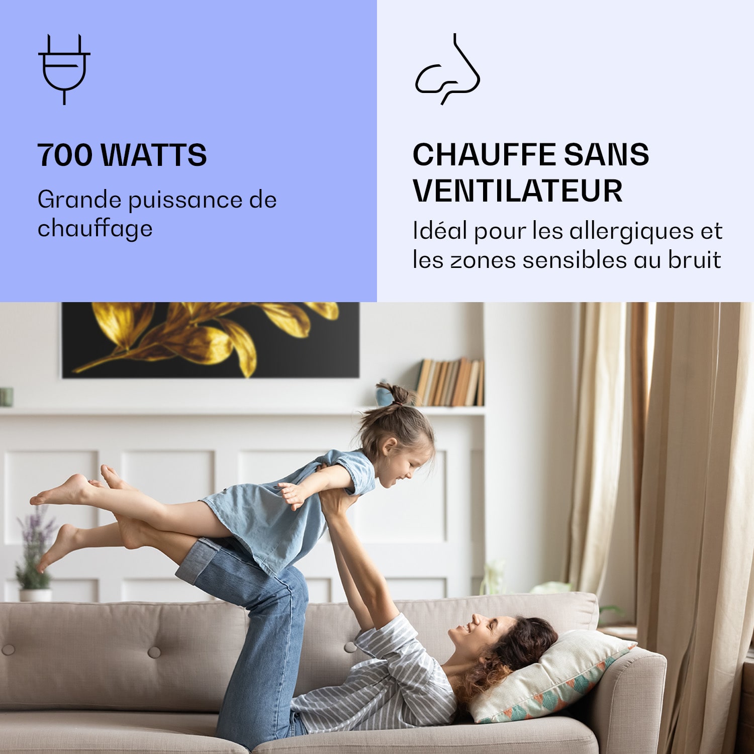 Wonderwall Air Art Smart infraroodverwarming gouden blad 120x60 cm 700 W 