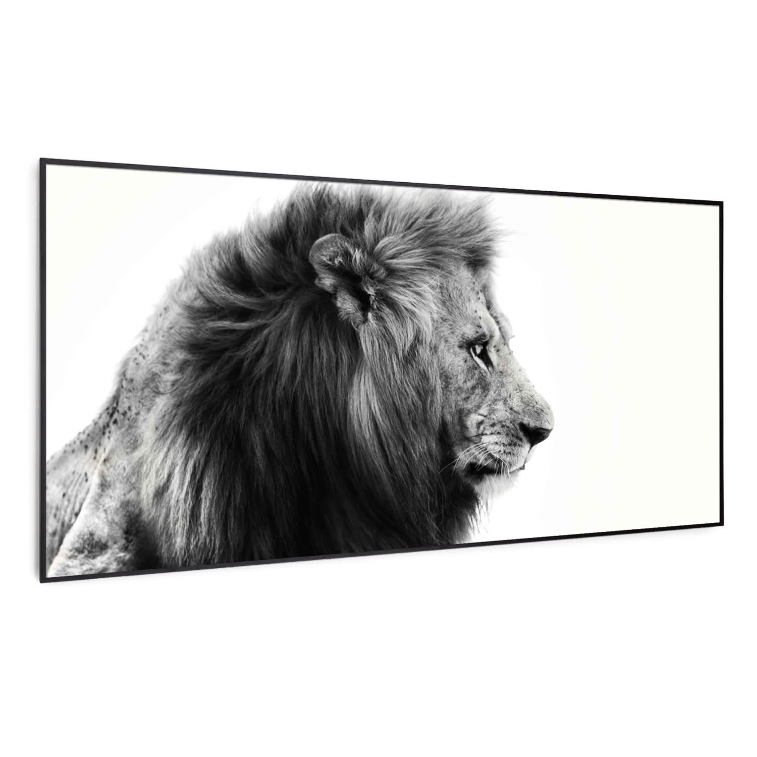 Wonderwall Air Art Smart infraroodverwarming leeuw 60x120 cm 700 W 60 x 120 cm | Leeuw, zwart frame